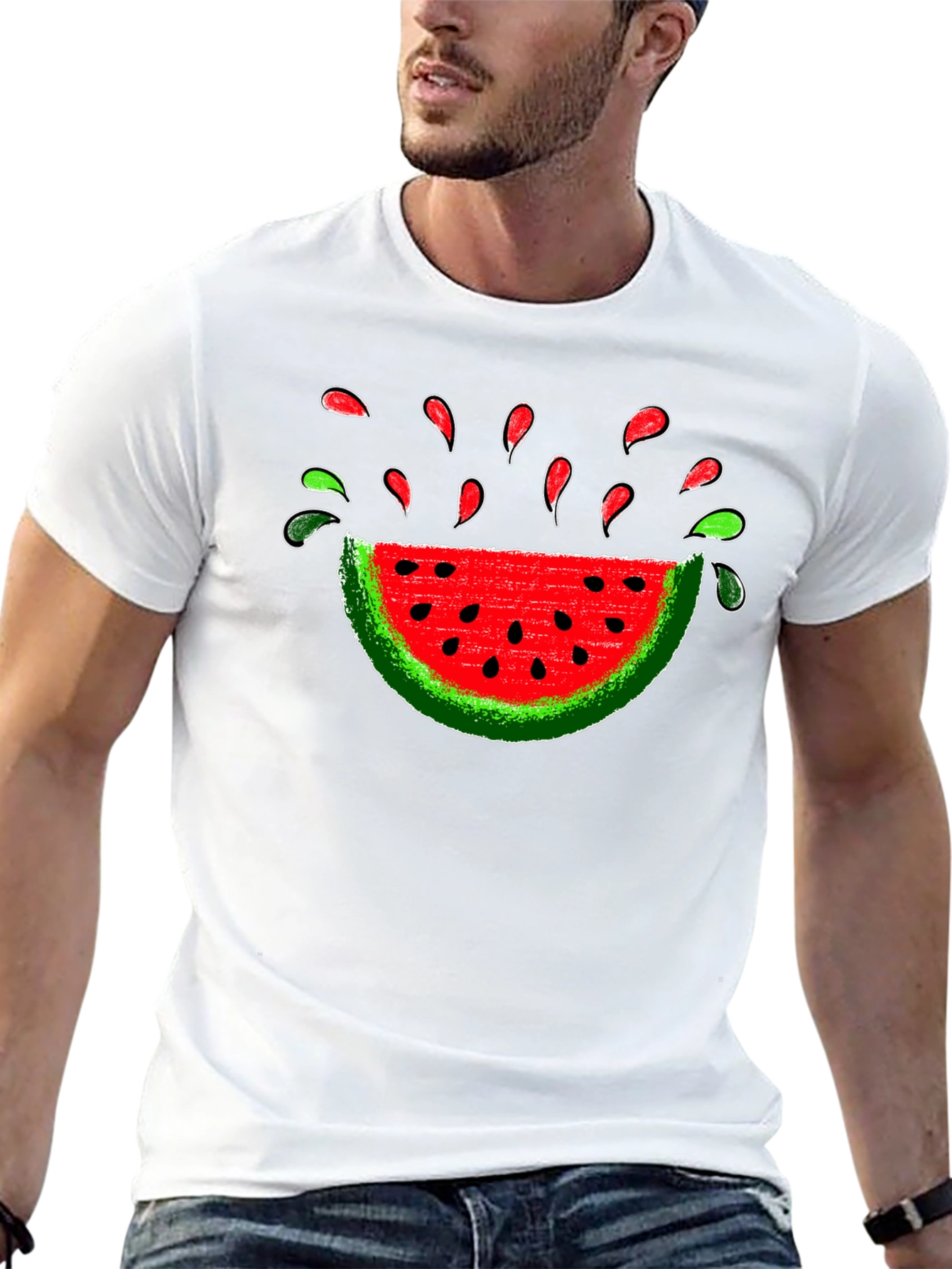 Watermelon Slice Graphic Tee - Black