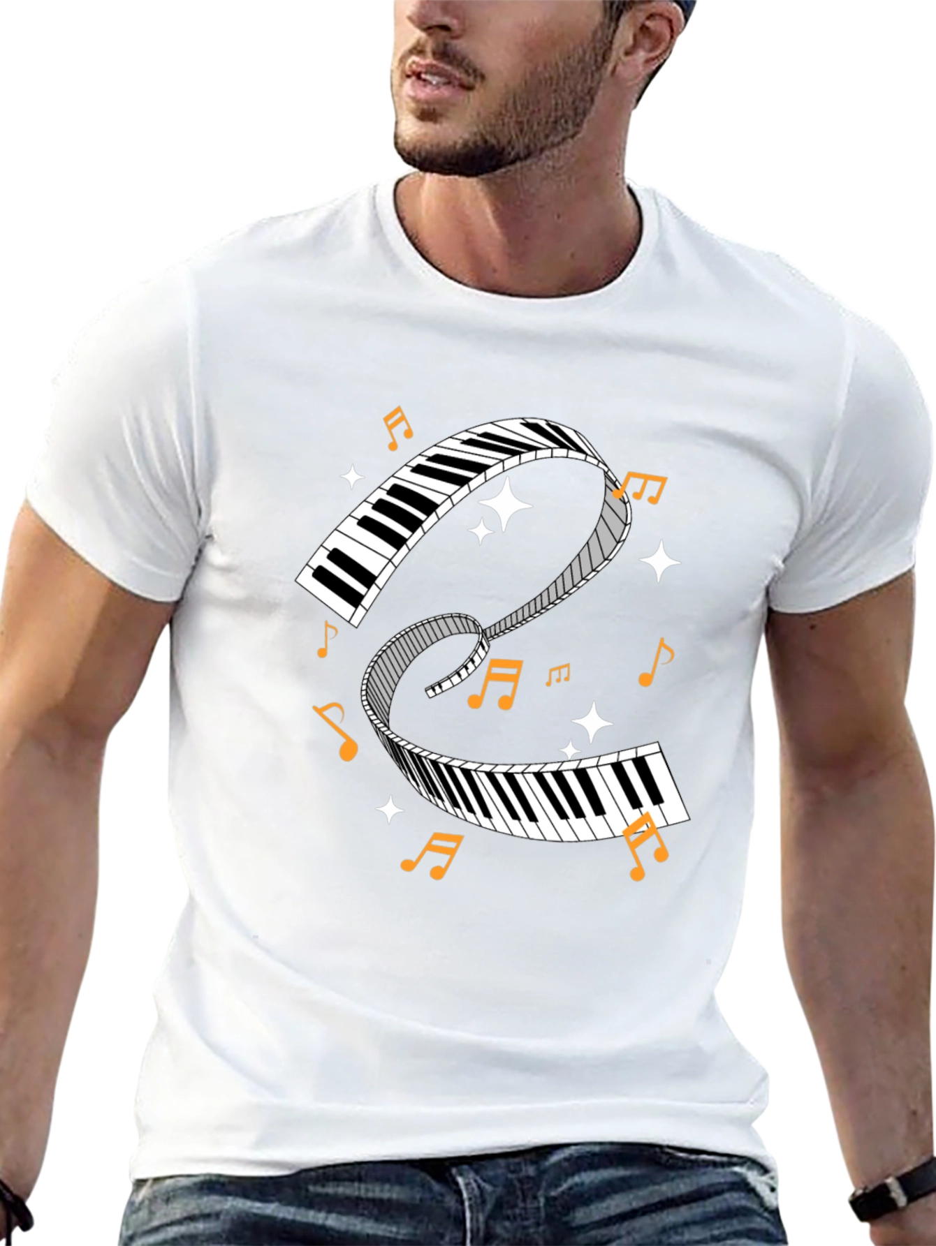 Musical Keys Graphic Tee - Music Lover Shirt
