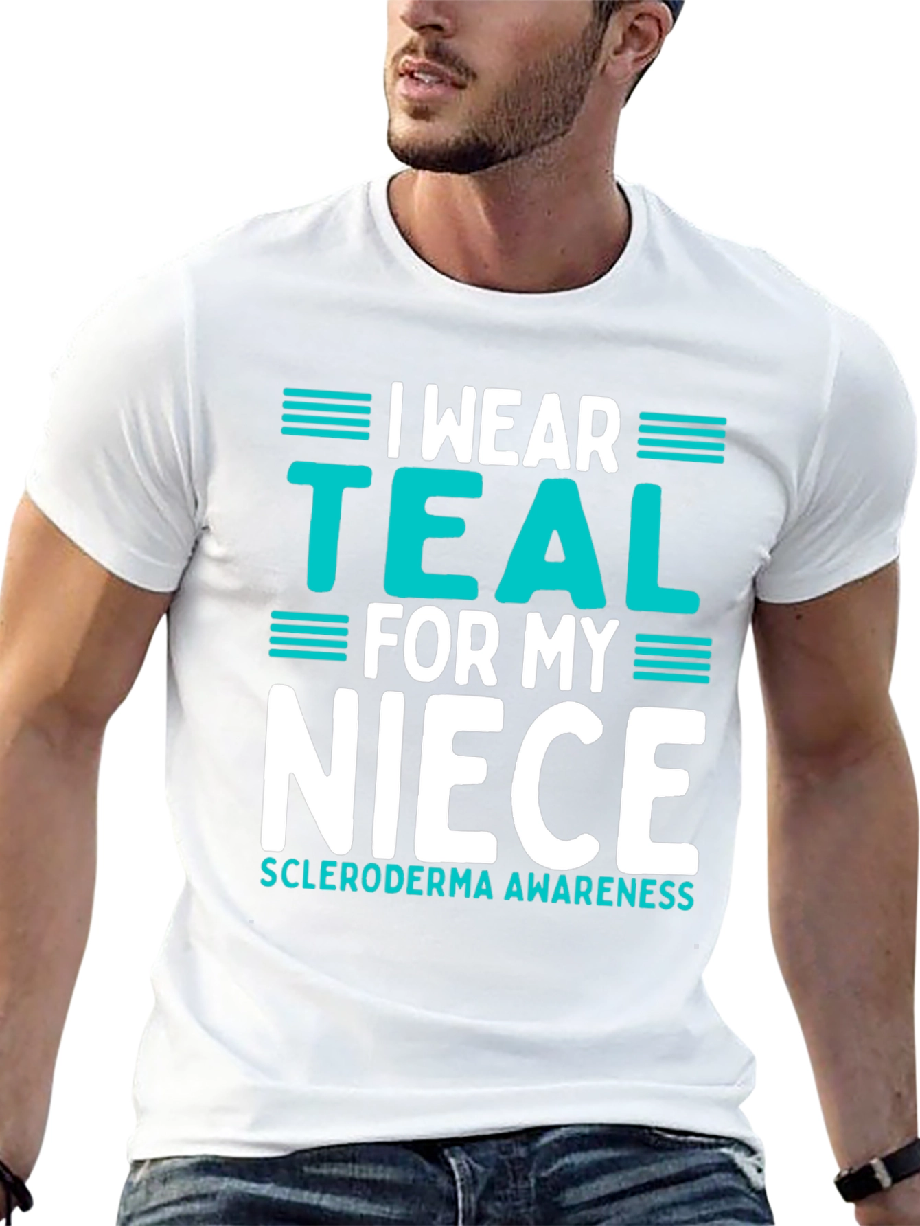 Teal Ribbon Niece Scleroderma Awareness T-Shirt