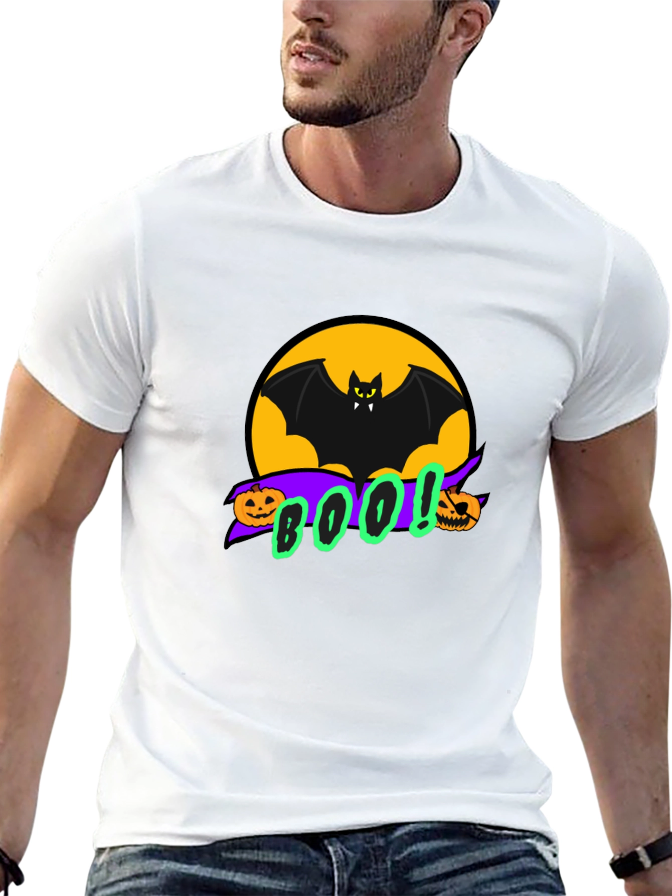 Halloween Bat BOO! Graphic Tee - Spooky Season Apparel