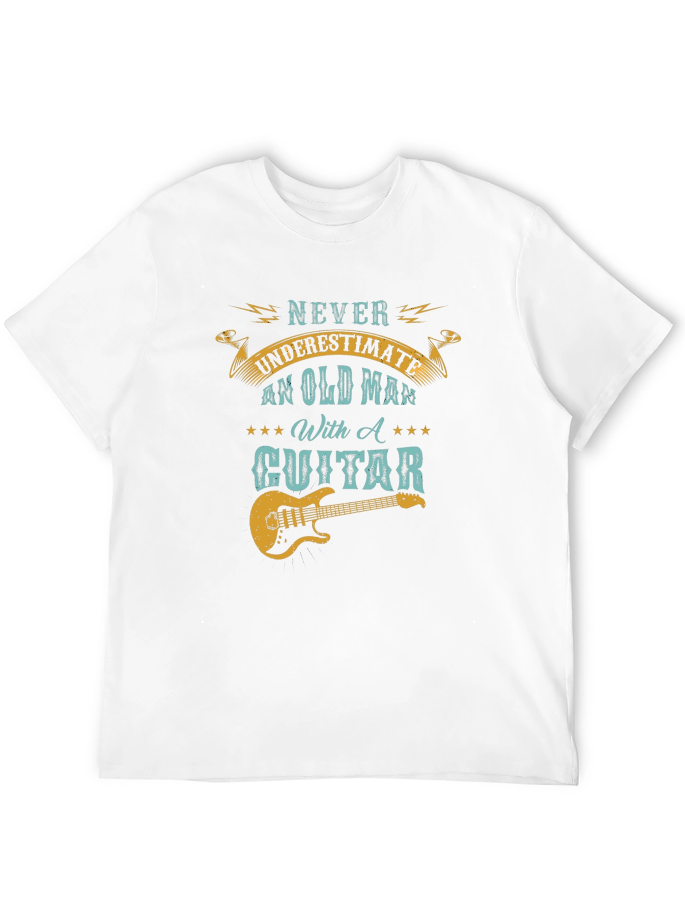 Never Underestimate Old Man With Guitar T-Shirt