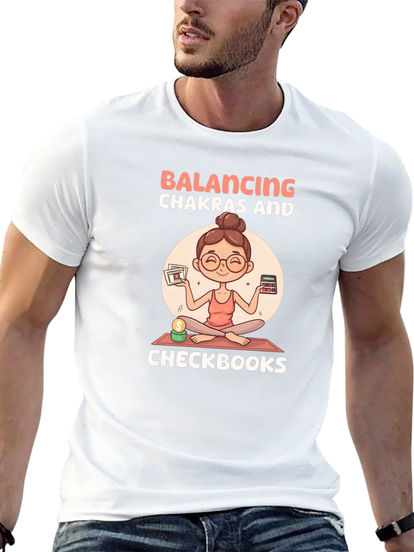 Balancing Chakras & Checkbooks Black T-Shirt