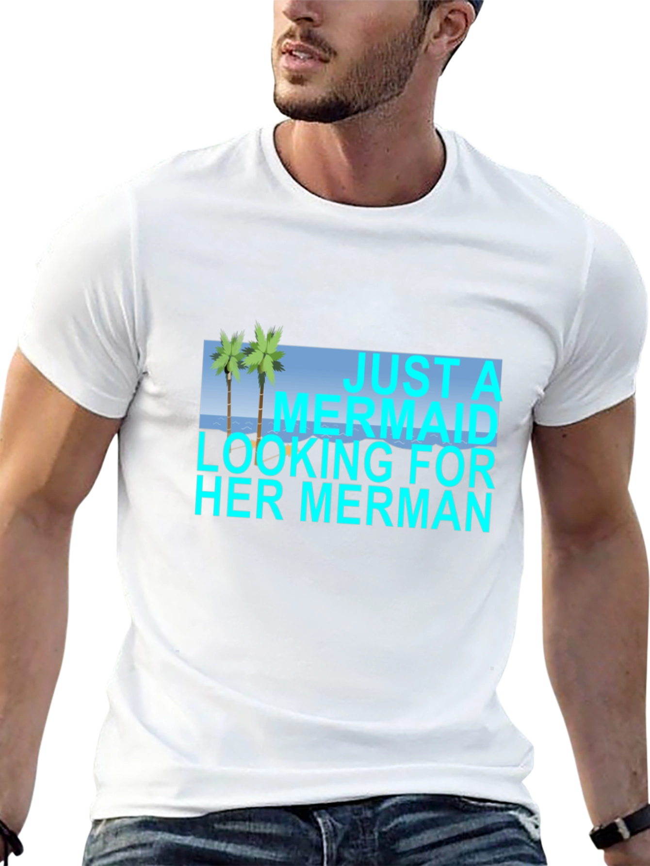 Mermaid Merman Graphic Tee - Beach Lover T-Shirt