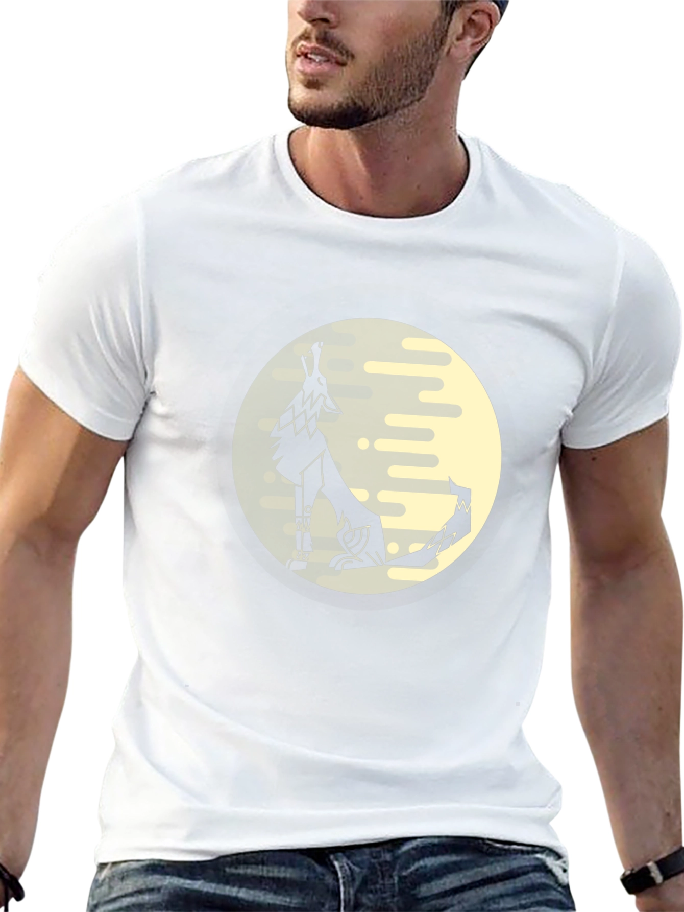 Wolf Moon Graphic Tee - Black Cotton Comfort