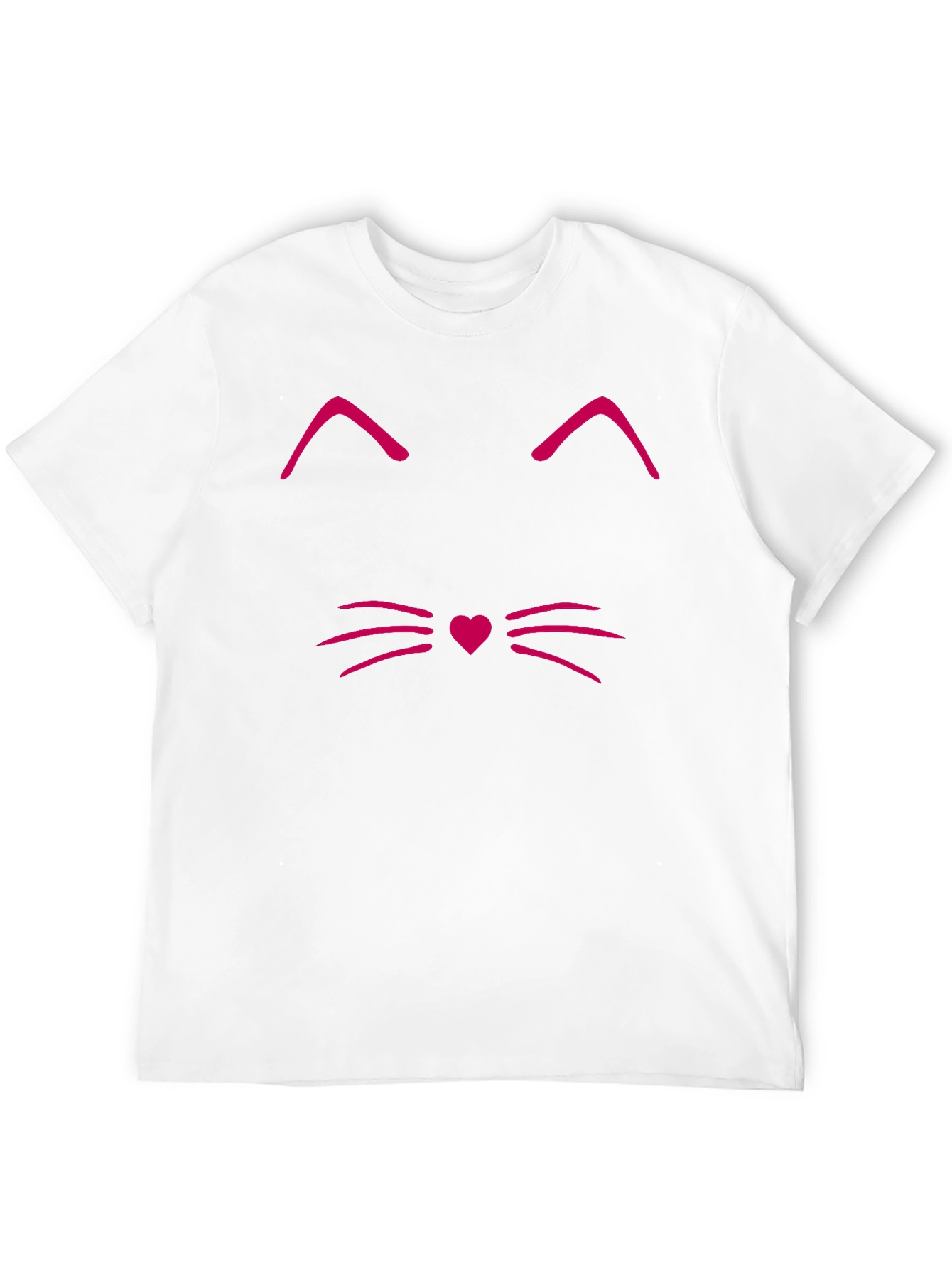Cute Cat Face T-Shirt - Minimalist Design