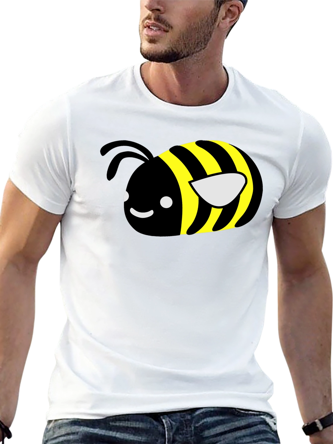 Cute Bee Graphic T-Shirt - Black Unisex Tee
