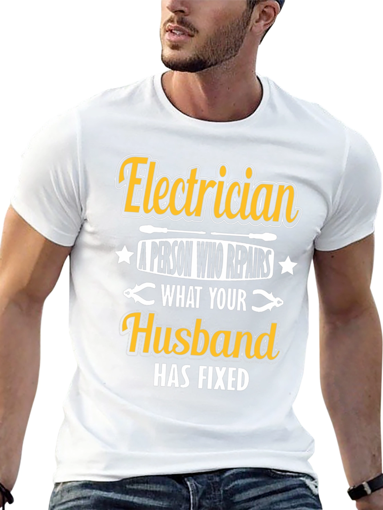 Electrician Husband Funny T-Shirt