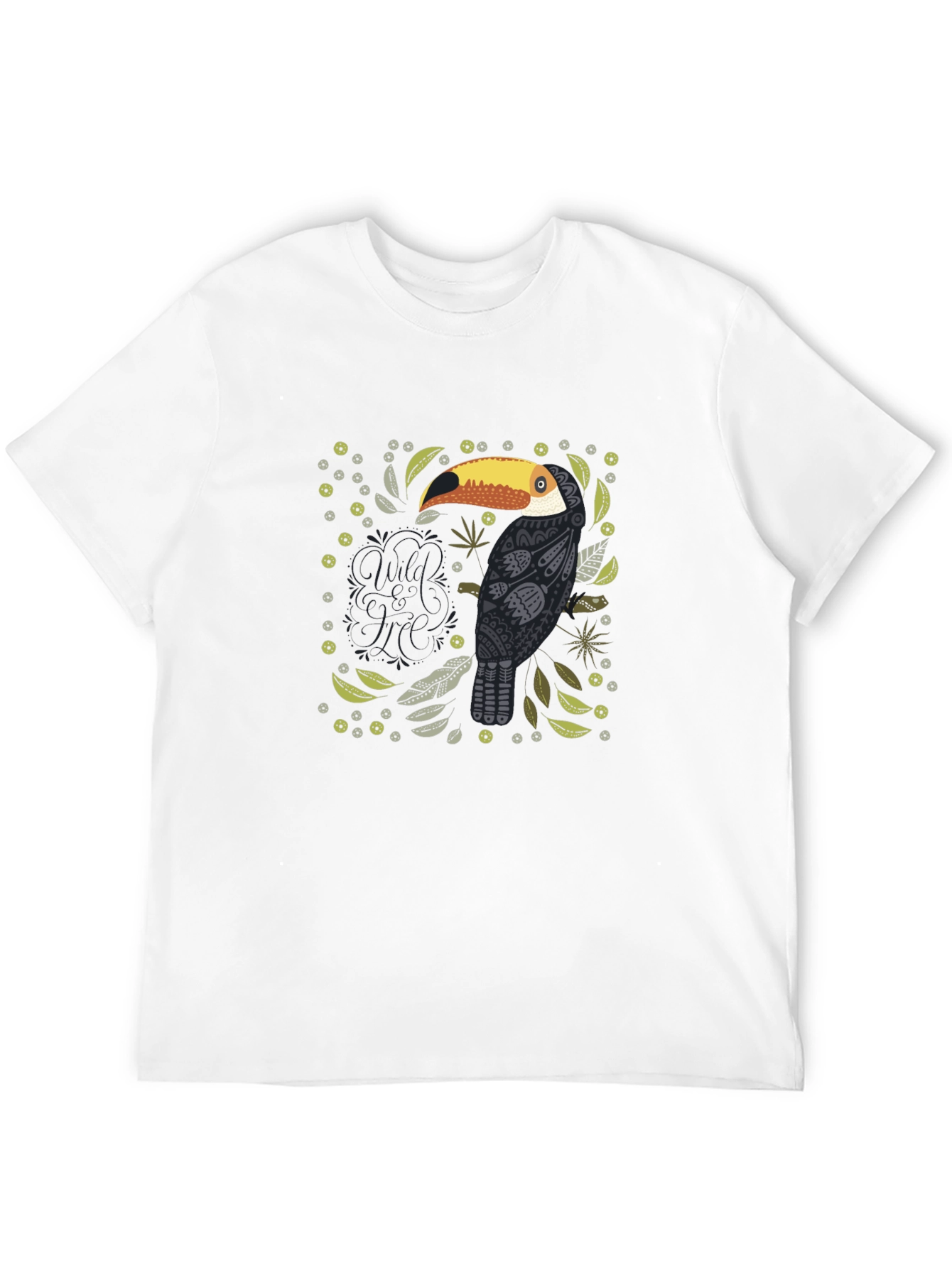 Stylish Toucan Graphic Black T-Shirt