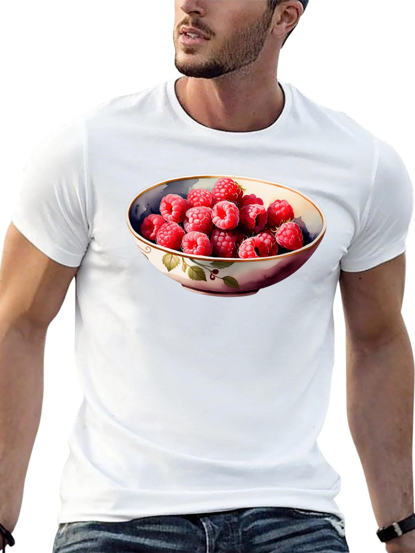 Raspberry Bowl Graphic Tee - Stylish & Unique Design
