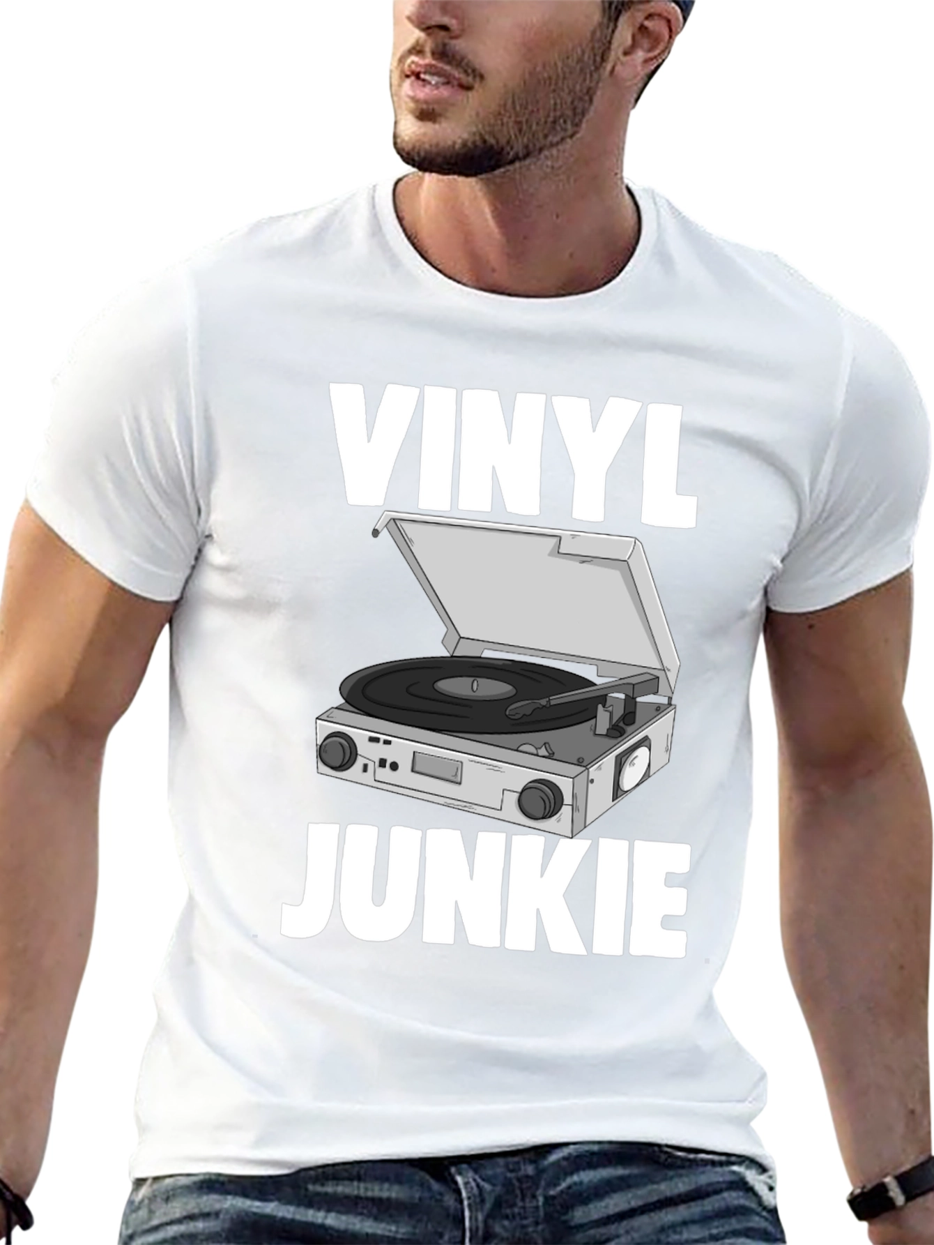 Vinyl Junkie Graphic Tee - Music Lover T-Shirt