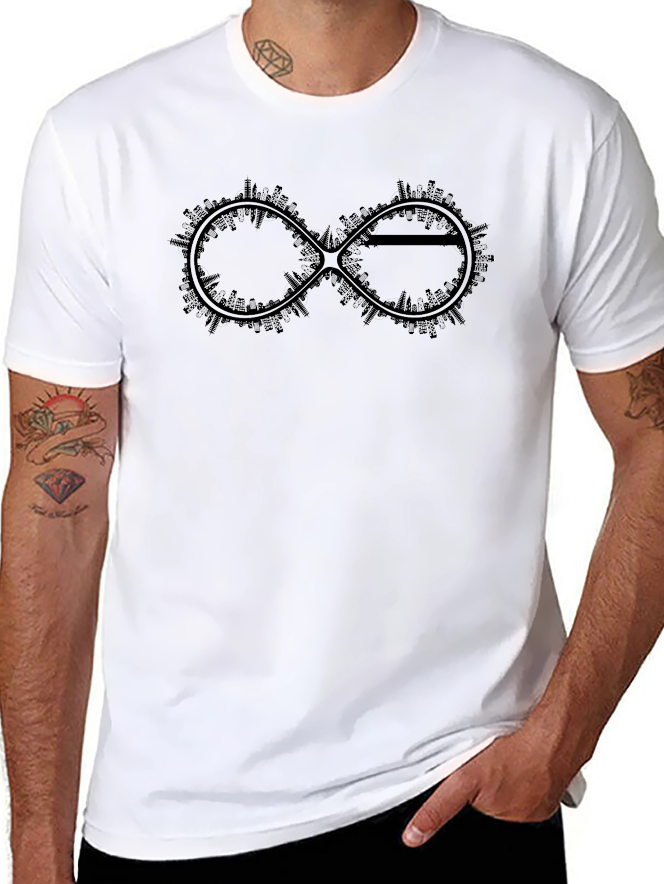 Cityscape Infinity Black T-Shirt