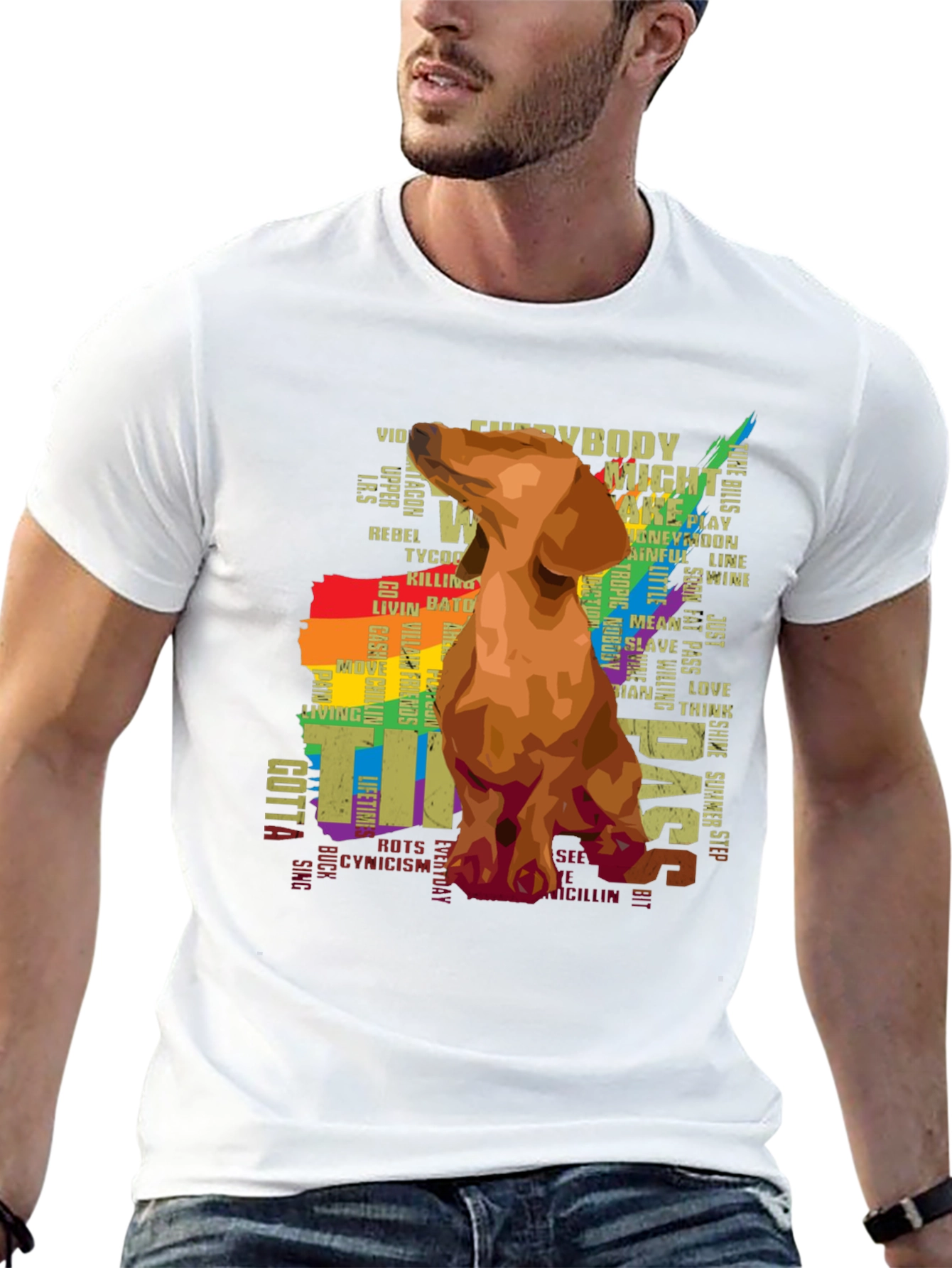 Dachshund Word Art Graphic T-Shirt