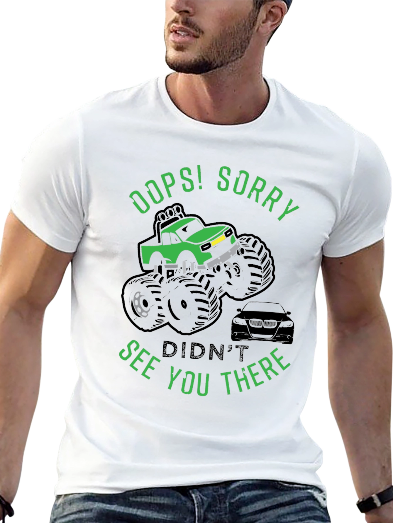 Oops! Sorry Funny Monster Truck T-Shirt