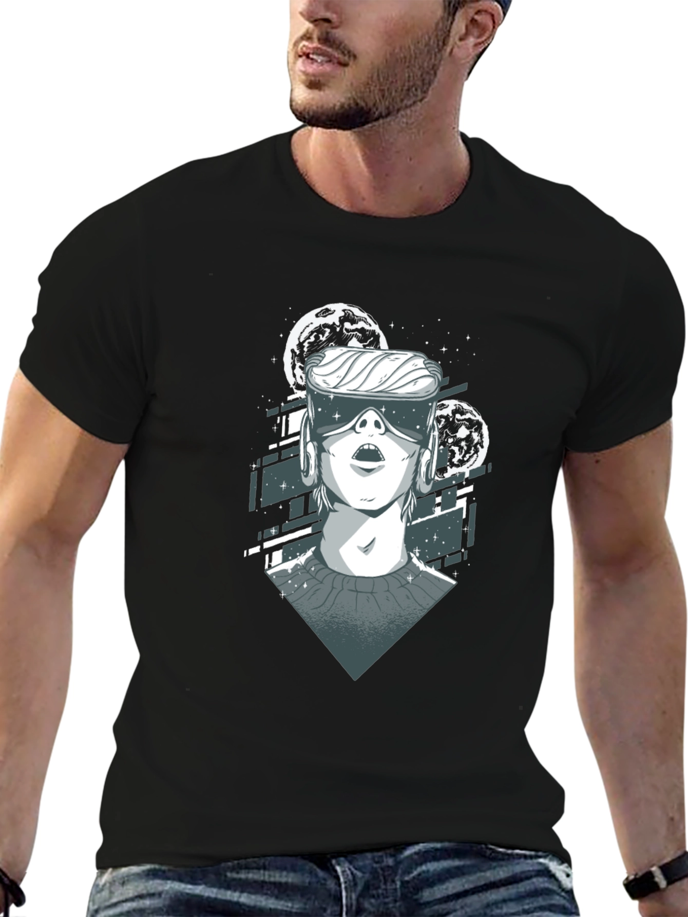 VR World T-Shirt - Black Graphic Tee
