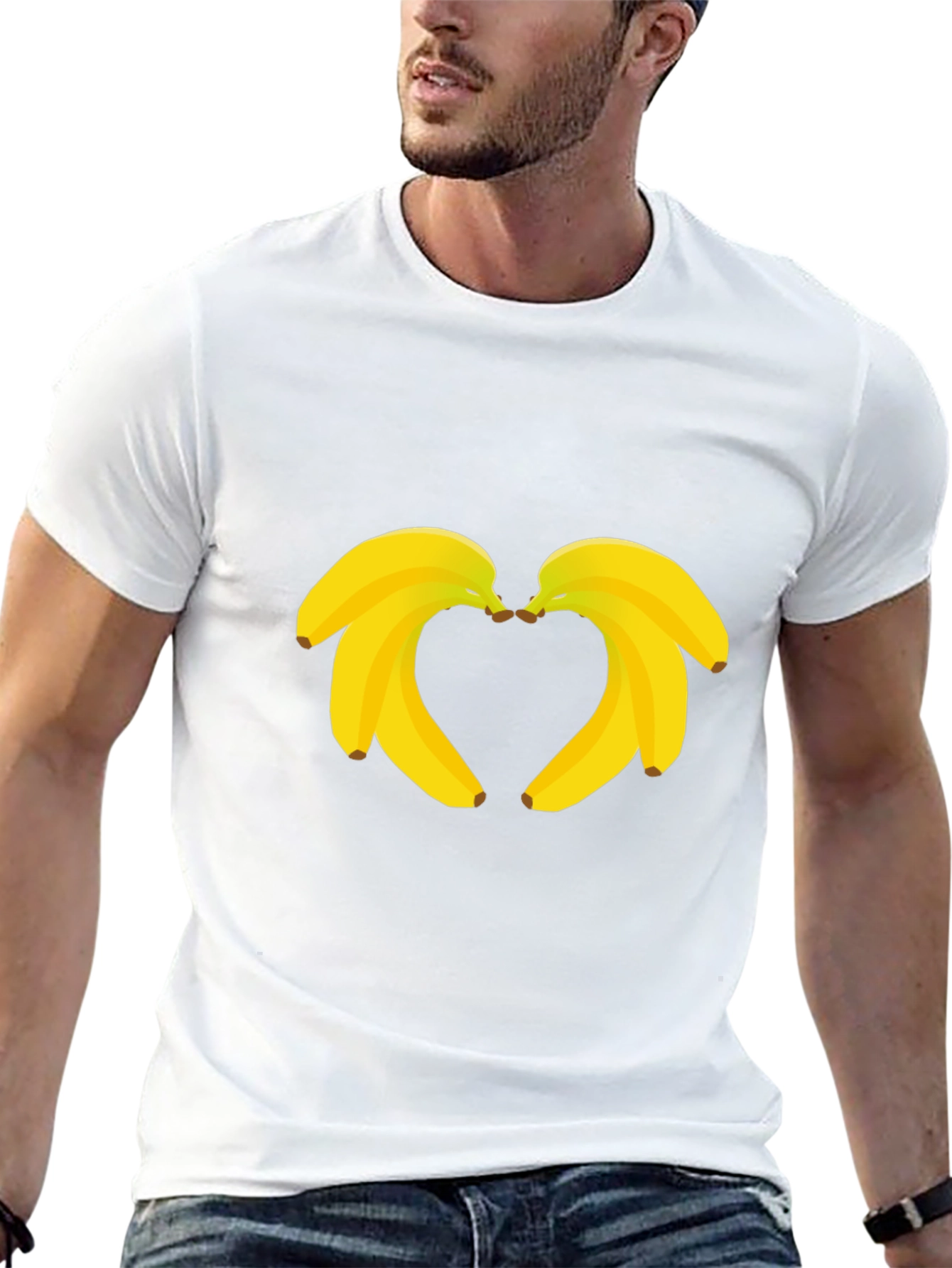 Banana Heart T-Shirt - Funny Fruit Graphic Tee