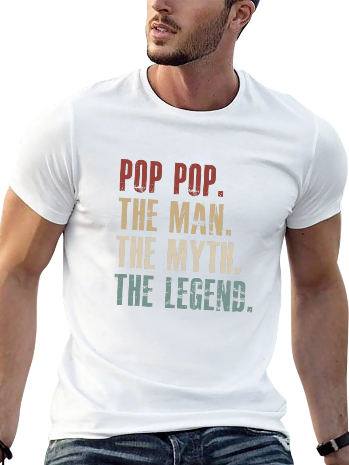 Pop Pop The Man Myth Legend Black T-Shirt