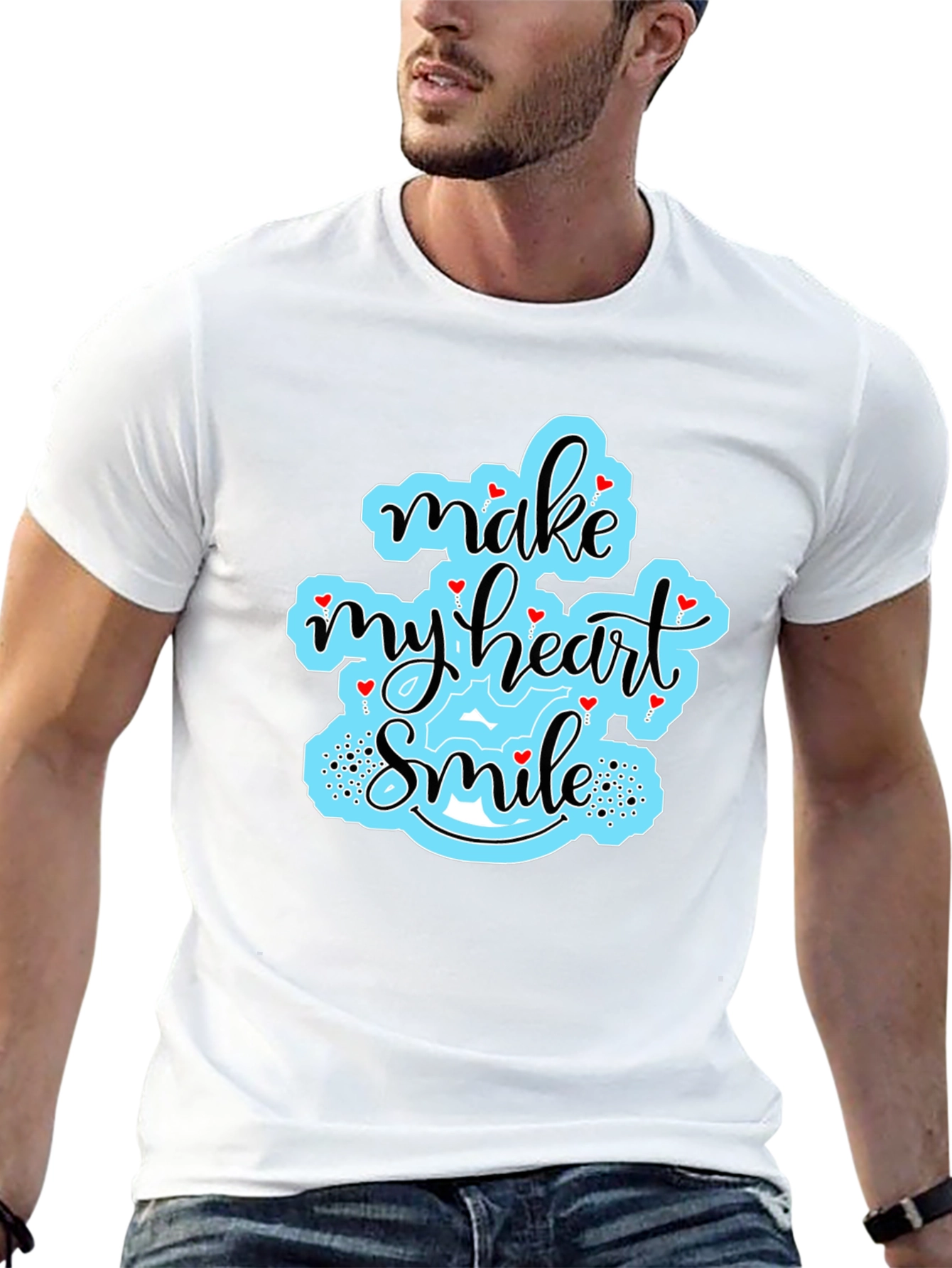 Make My Heart Smile Black T-Shirt