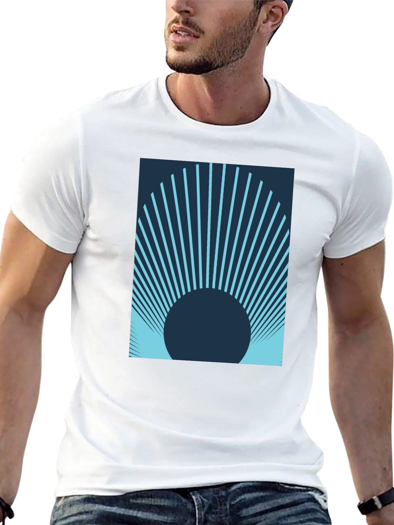 Abstract Sunrise Black T-Shirt