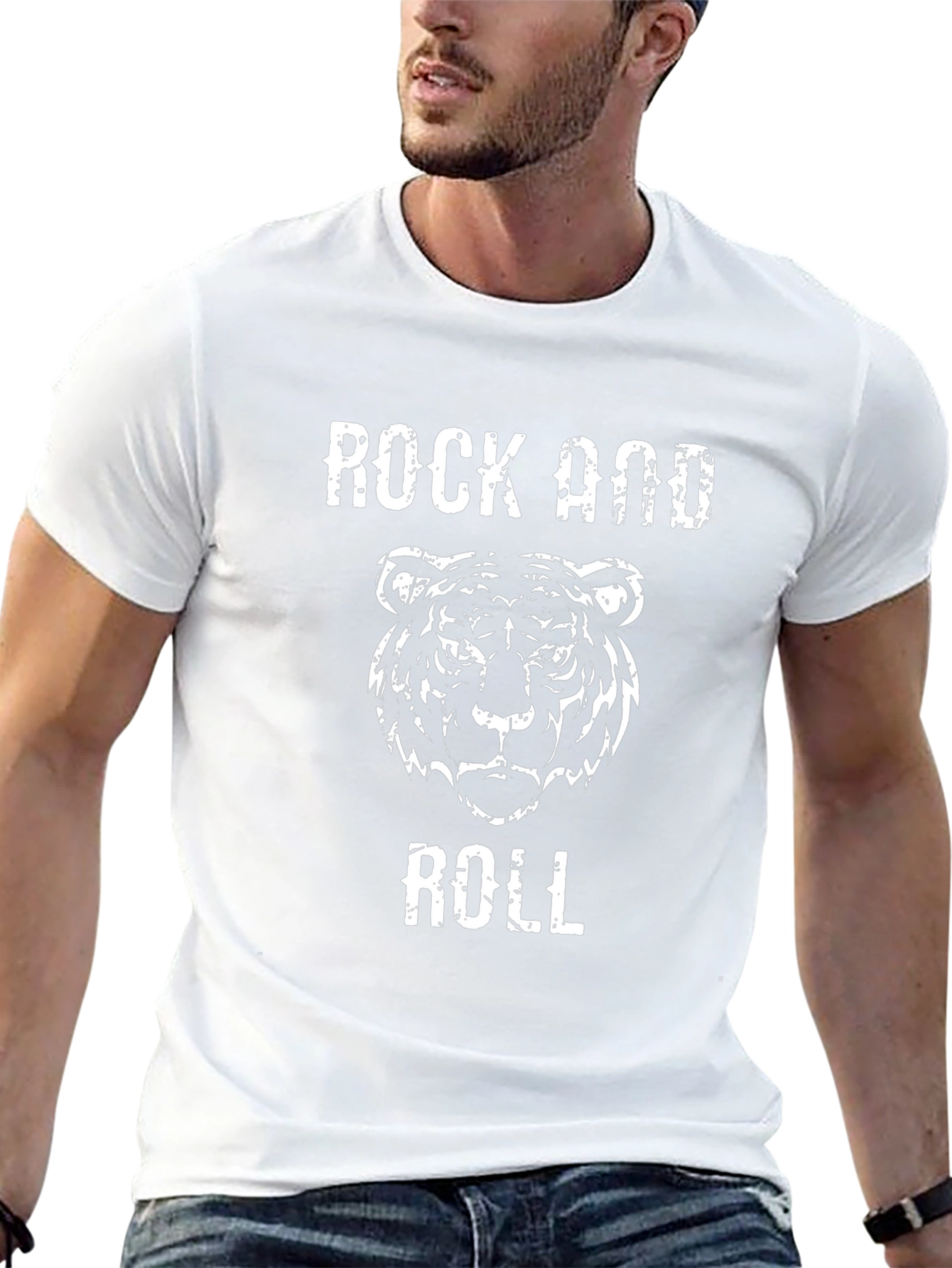 Rock and Roll Tiger Graphic Tee - Black