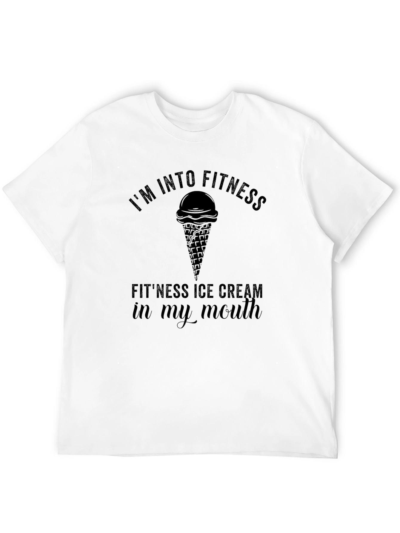 Fitness Ice Cream Funny T-Shirt - Black