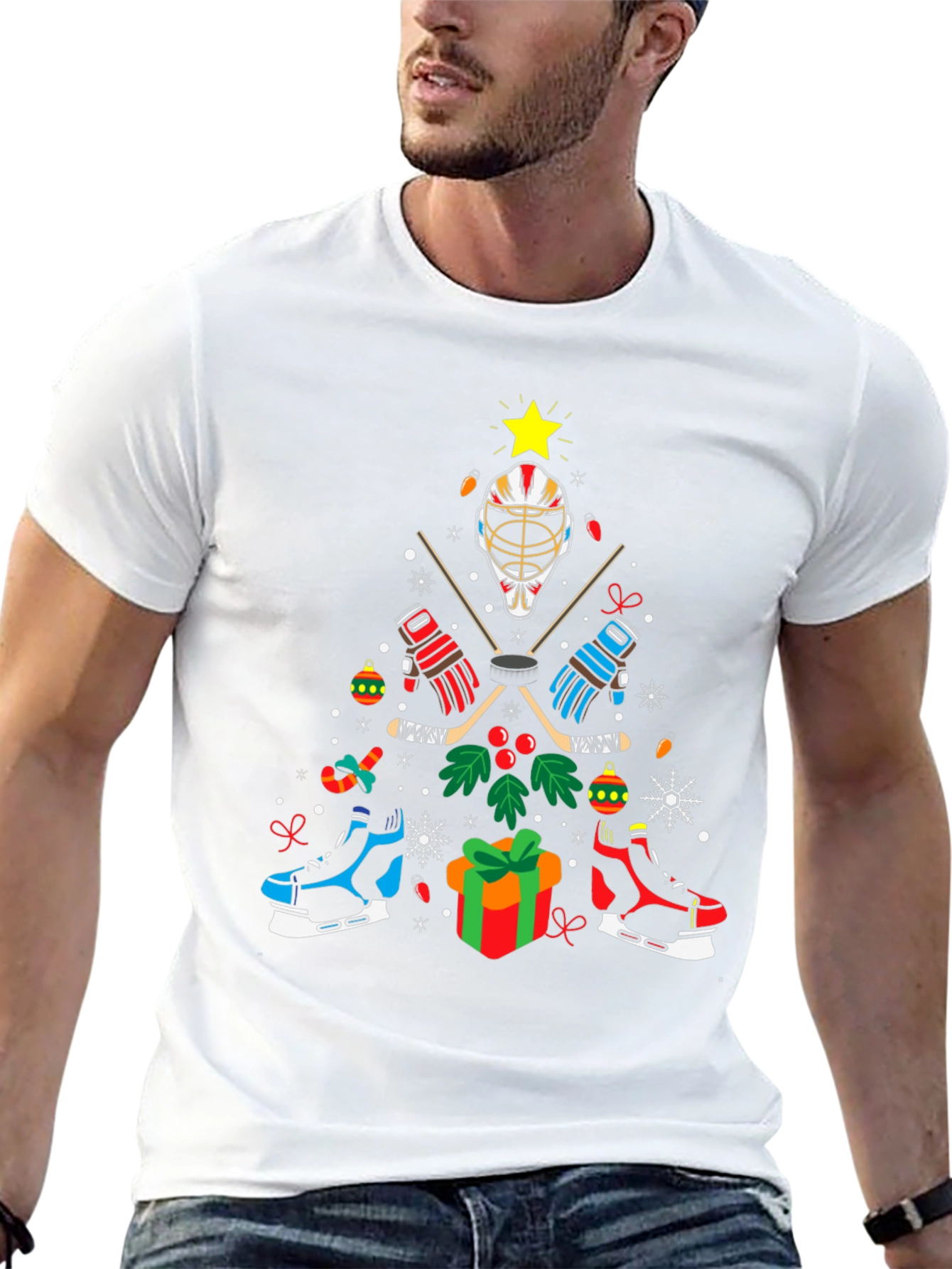 Hockey Christmas Tree T-Shirt