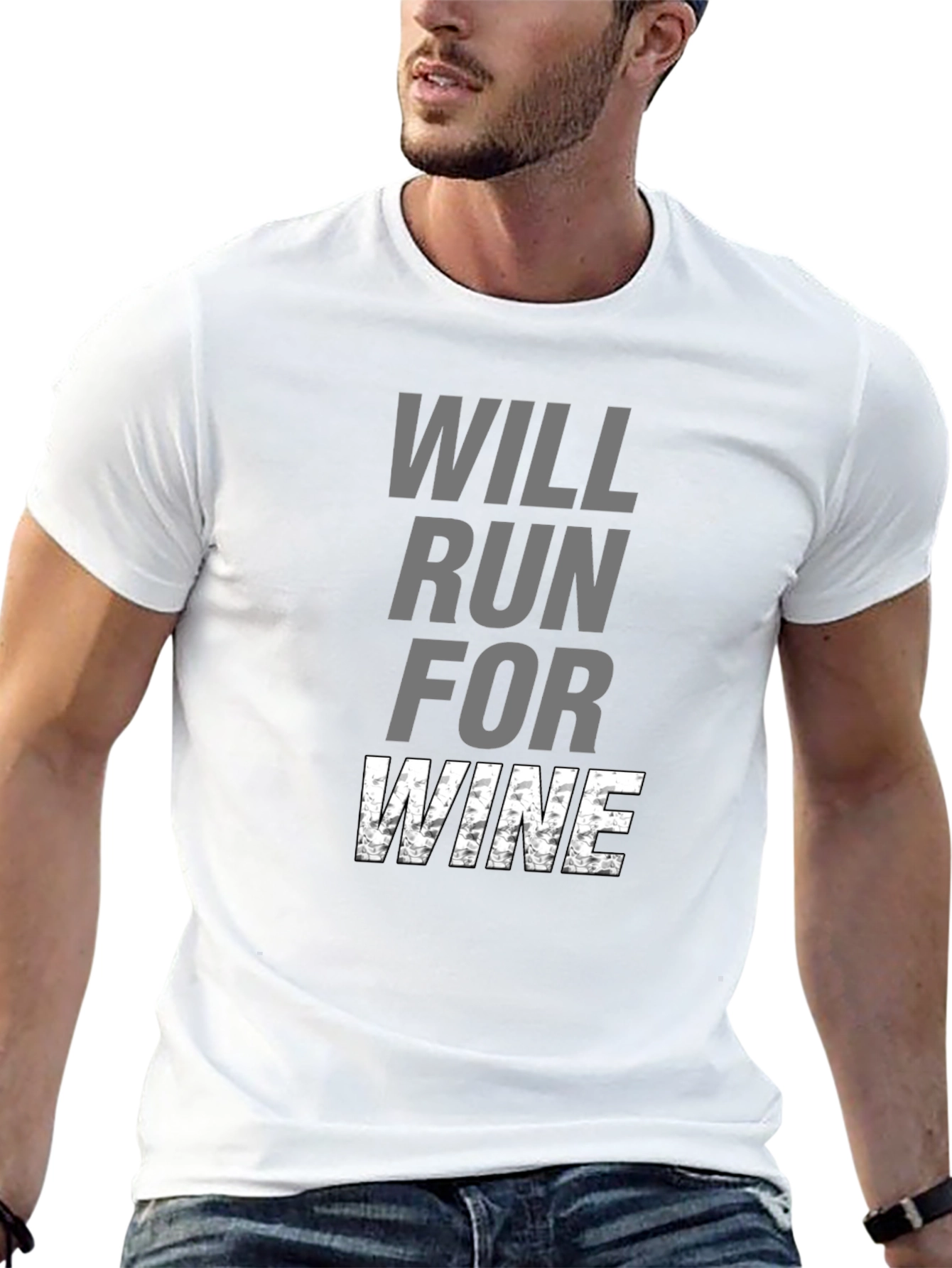 Will Run for Wine Black T-Shirt