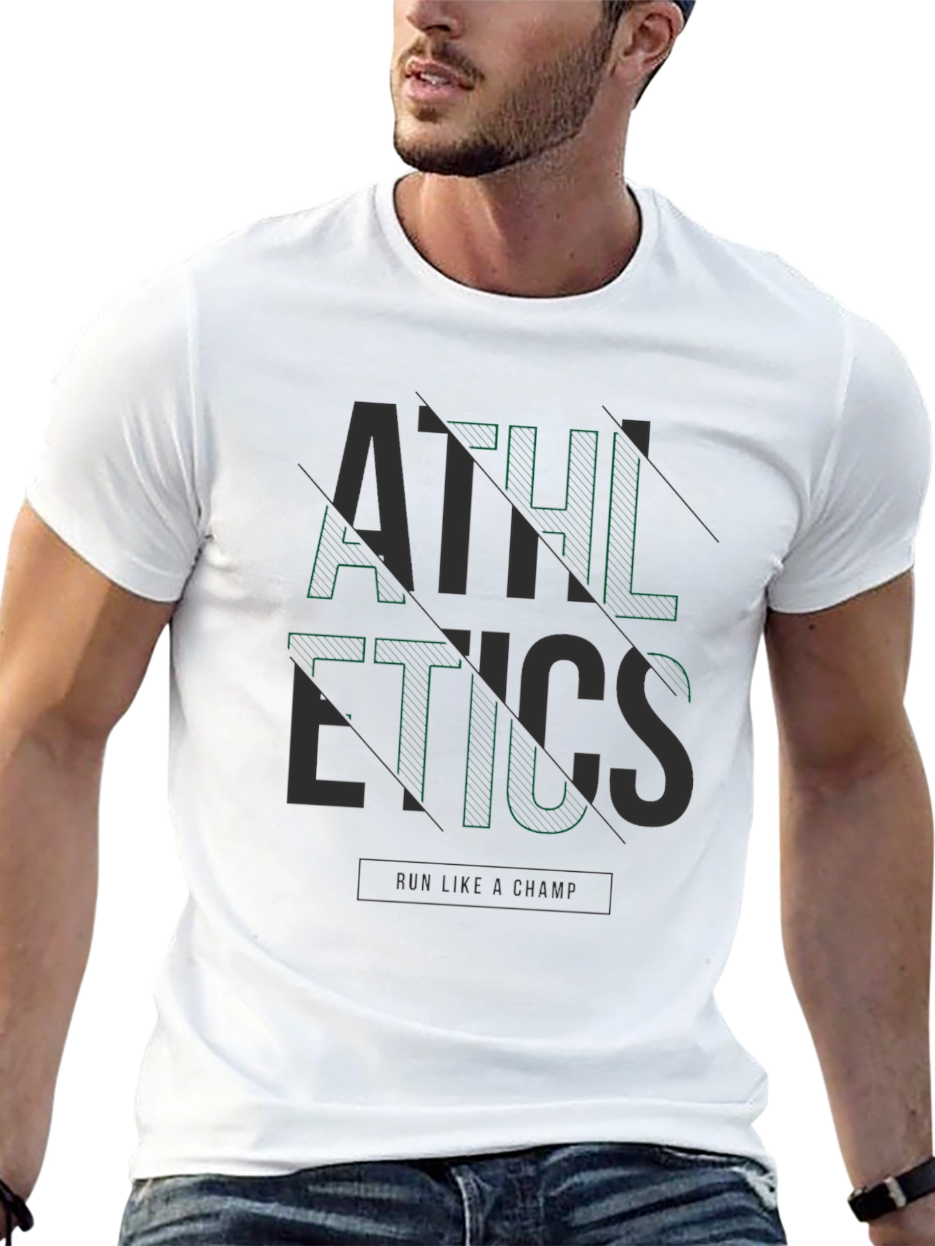 Athletics Graphic Print Black Casual T-Shirt