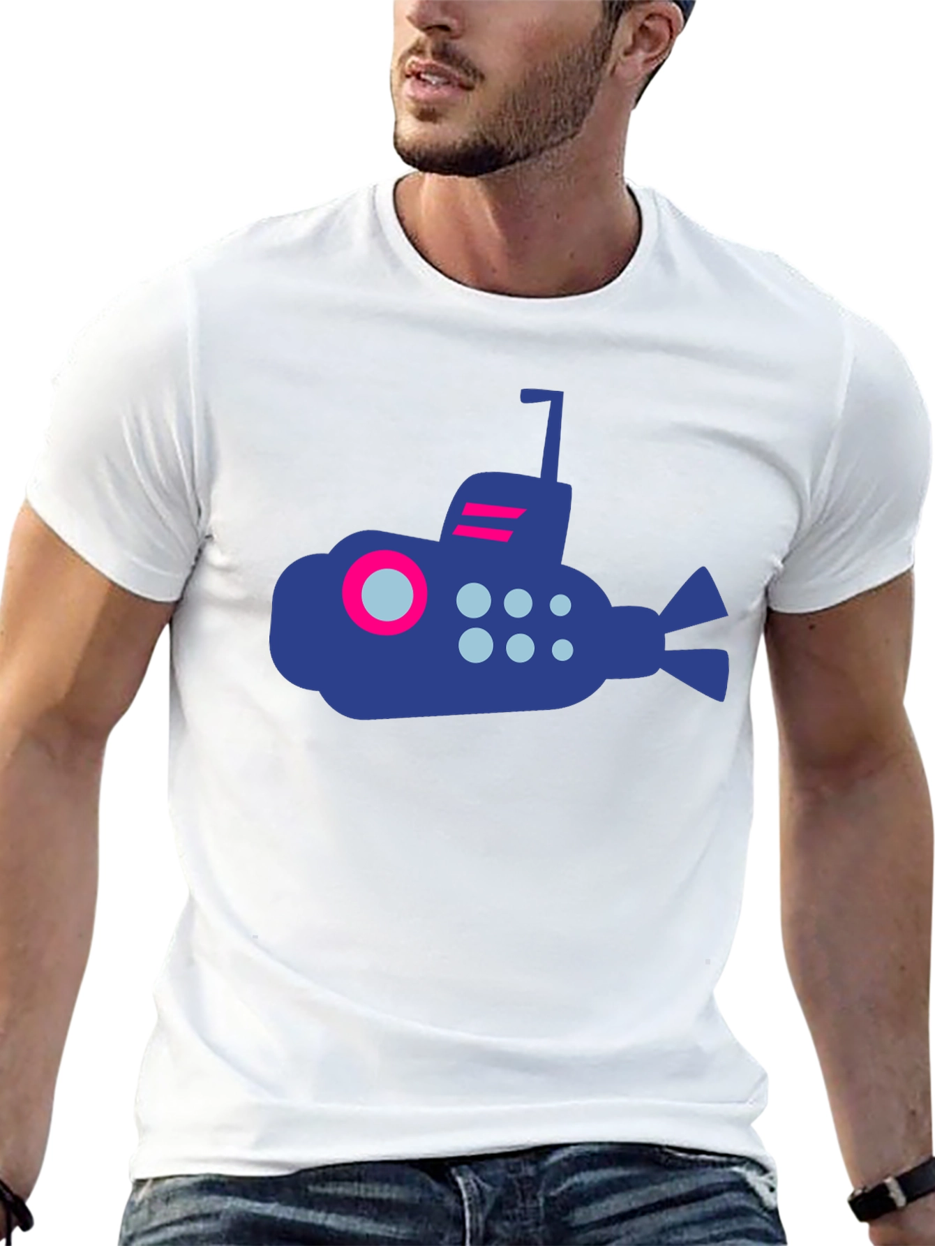 Submarine Graphic Tee - Black Cotton Shirt