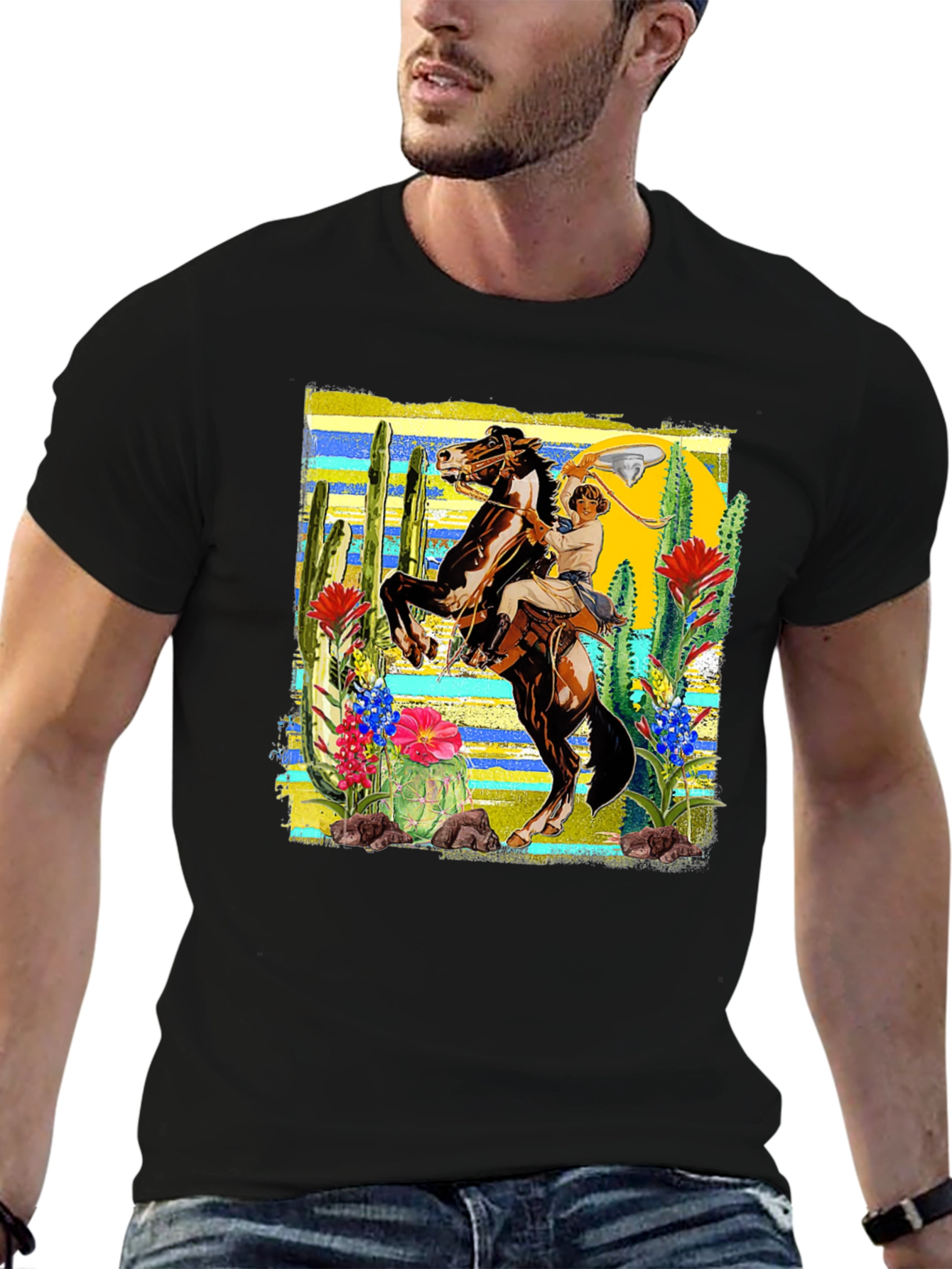Cowboy Riding Horse T-Shirt