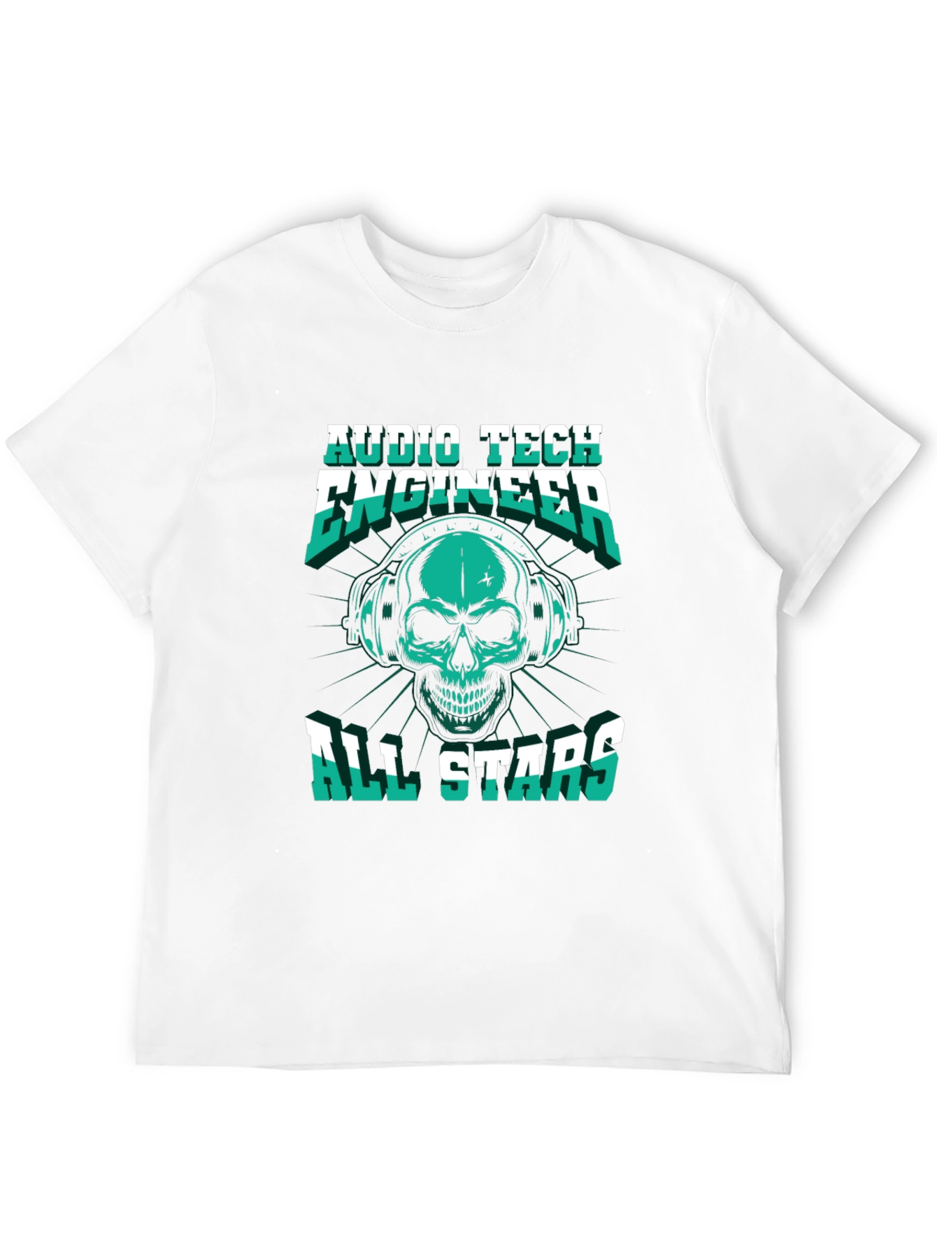 Audio Tech Engineer Skull Graphic T-Shirt