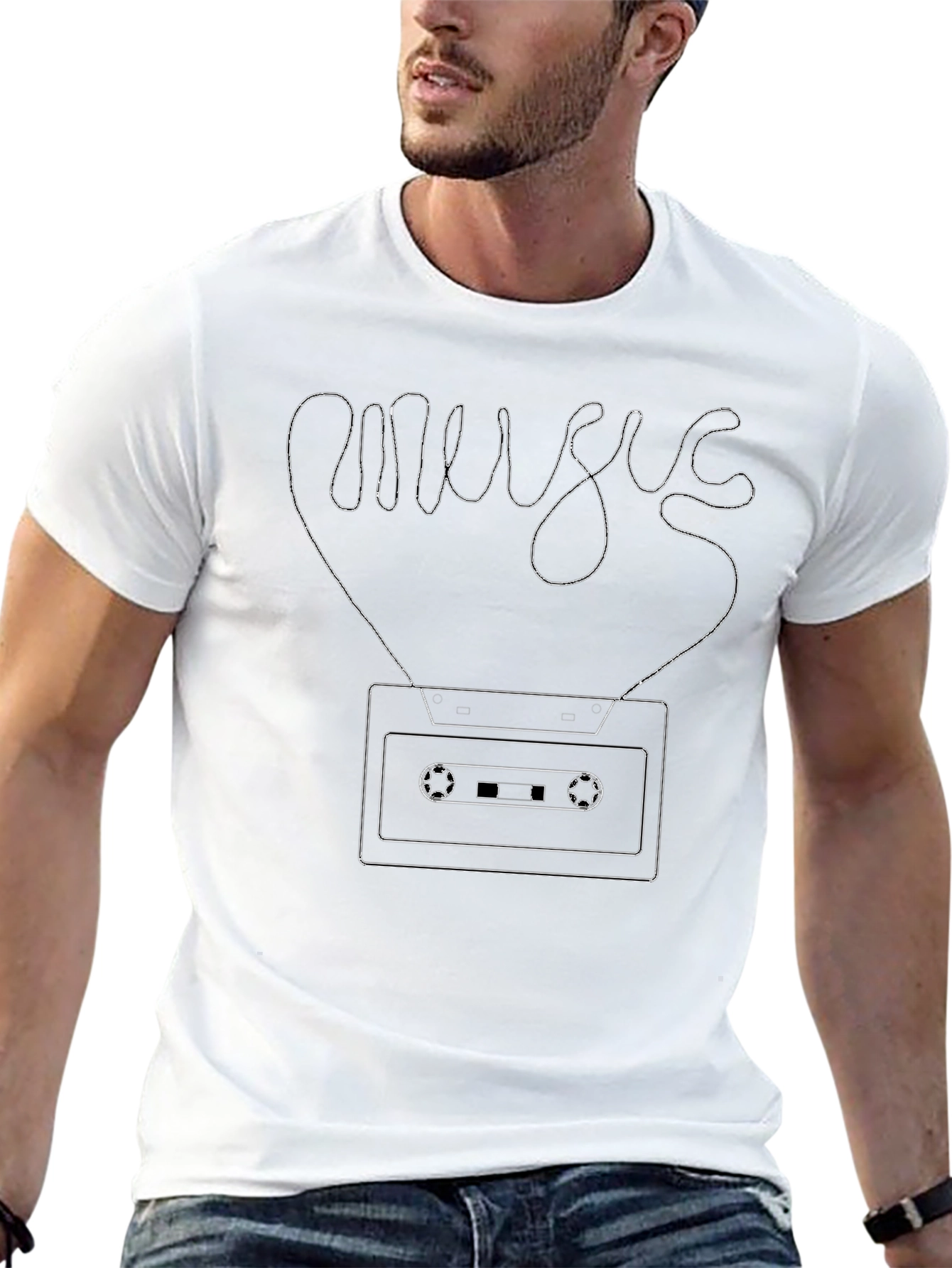 Music Cassette Tape Graphic Tee - Retro Style