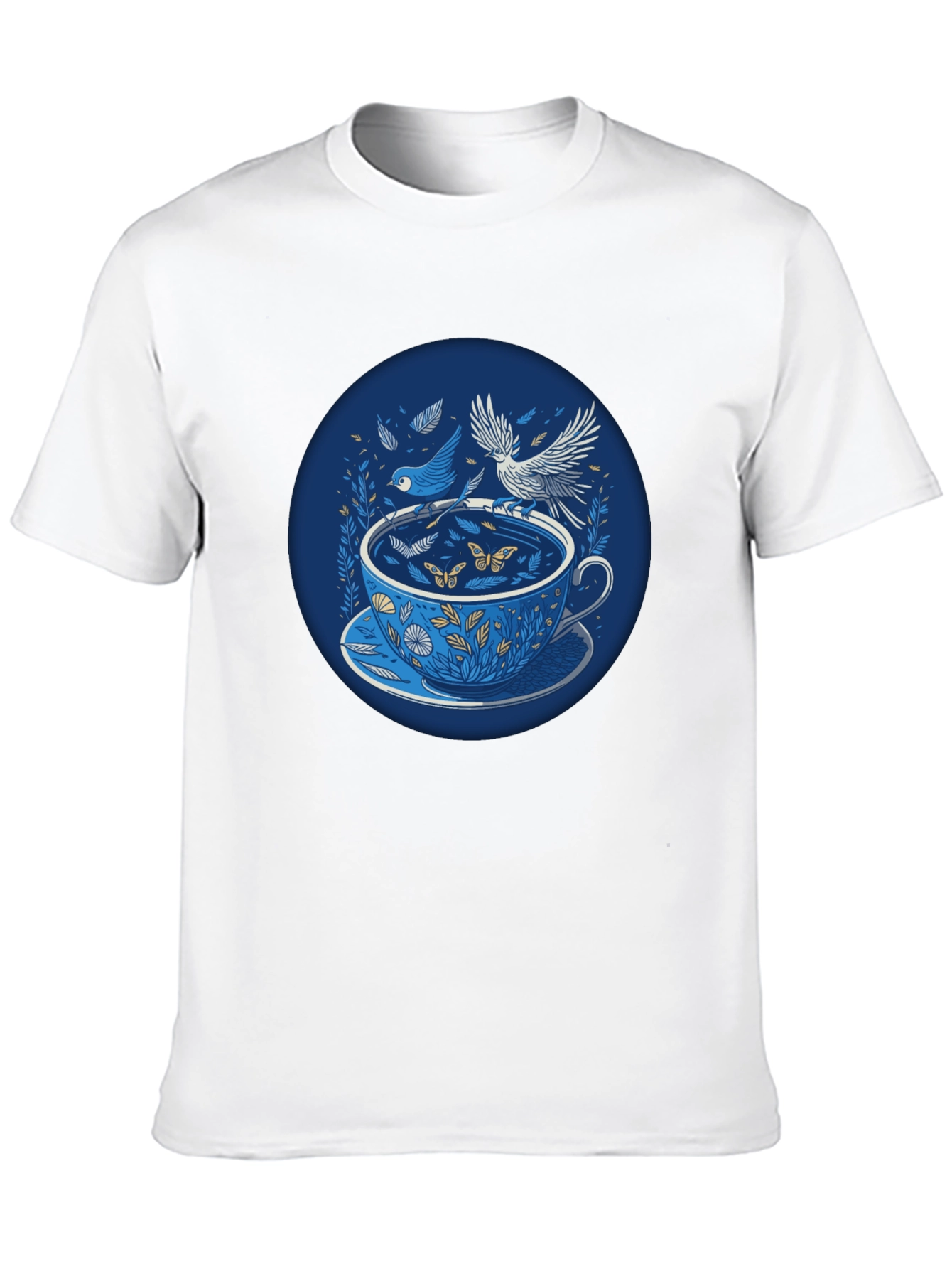 Whimsical Tea Cup Bird T-Shirt