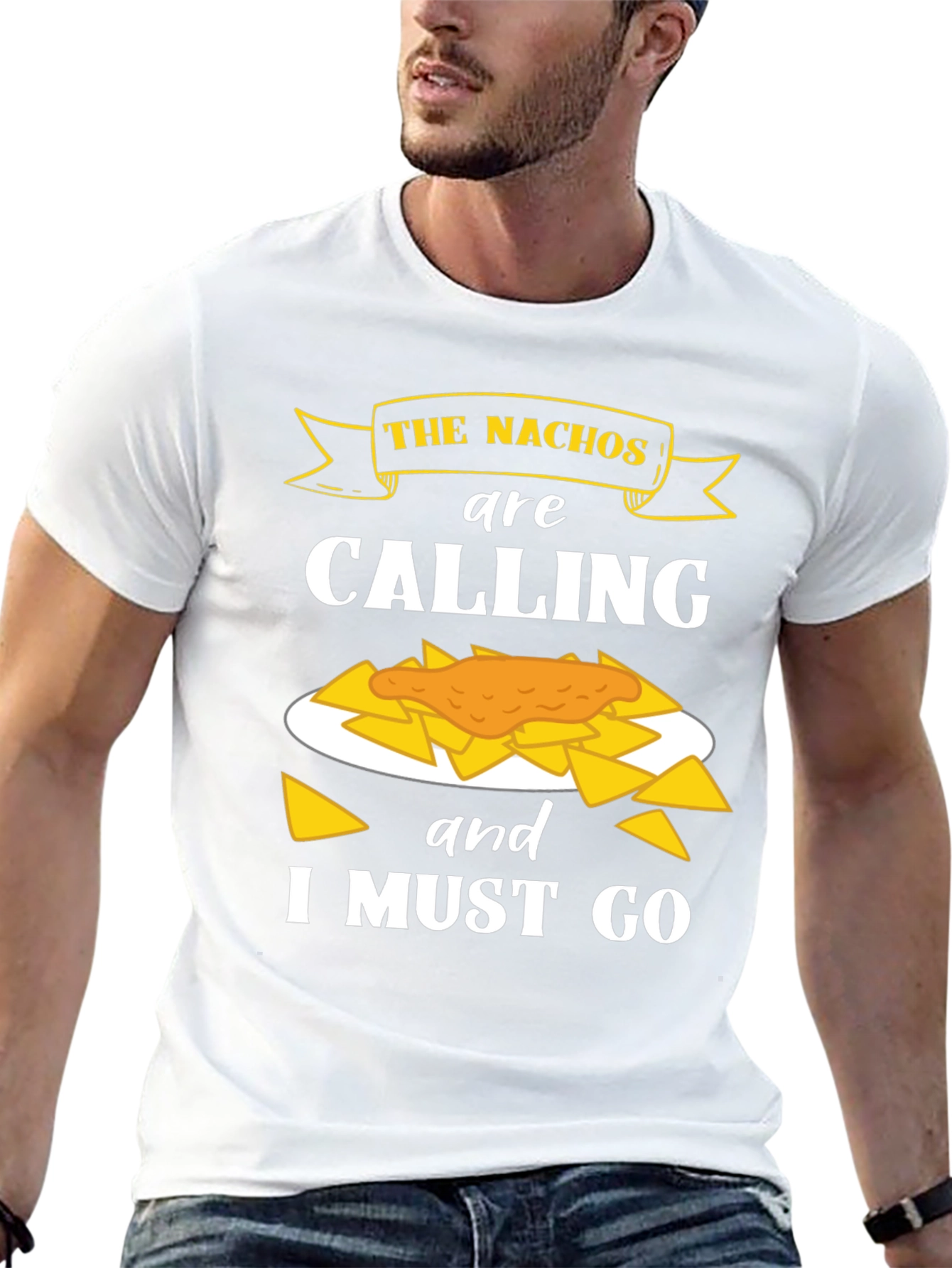 Nachos Calling Black Graphic T-Shirt