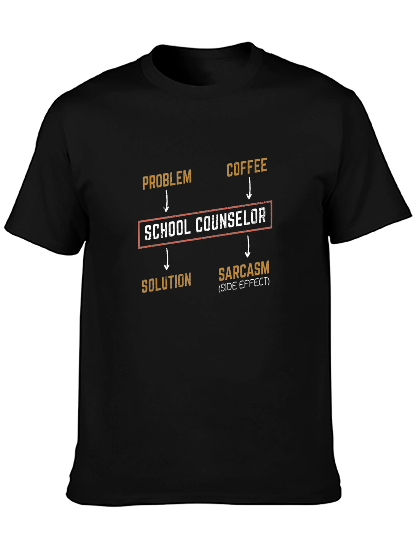 School Counselor T-Shirt: Problem Coffee Solution Sarcasm