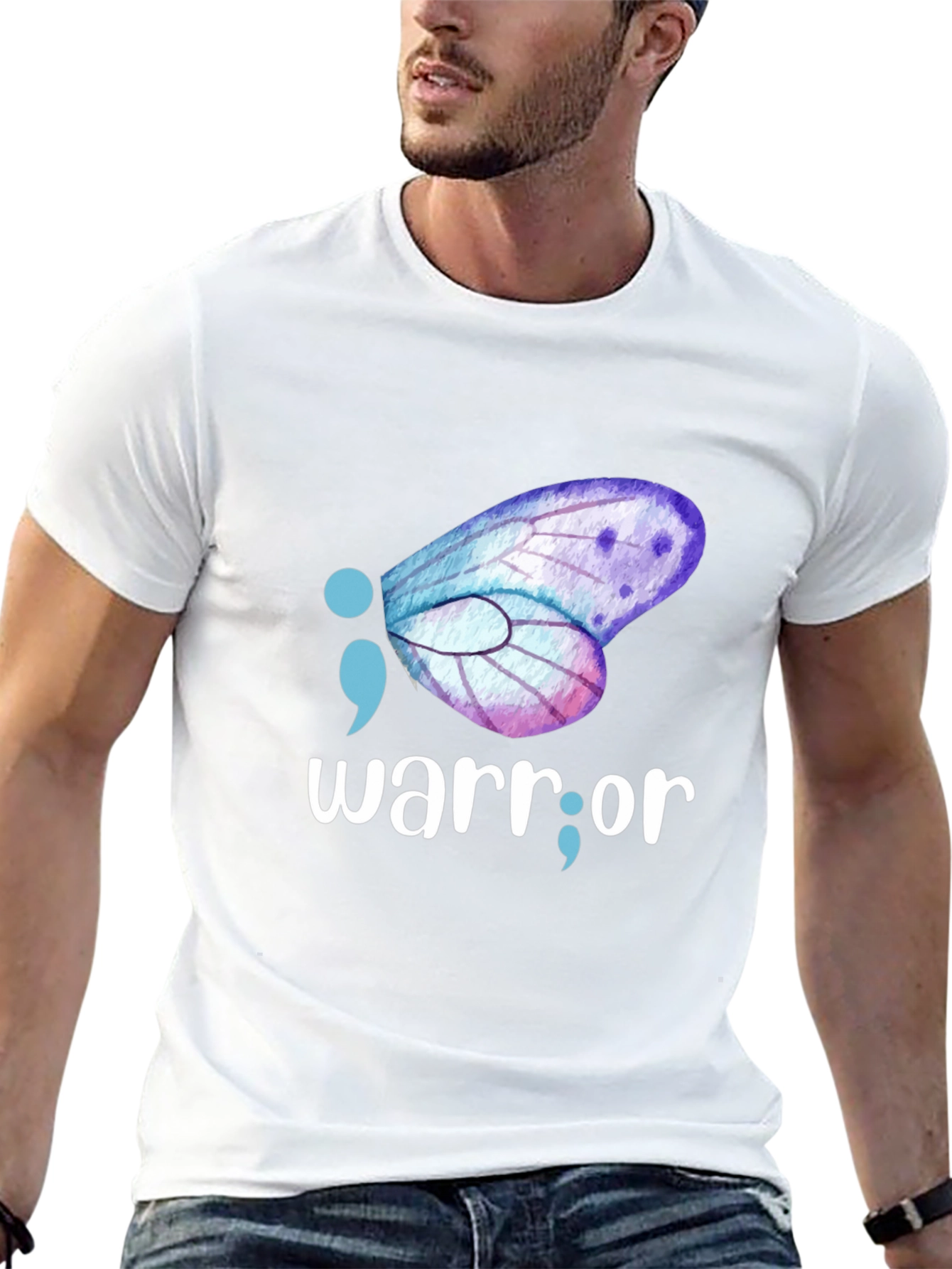 Semicolon Butterfly Warrior Graphic Tee