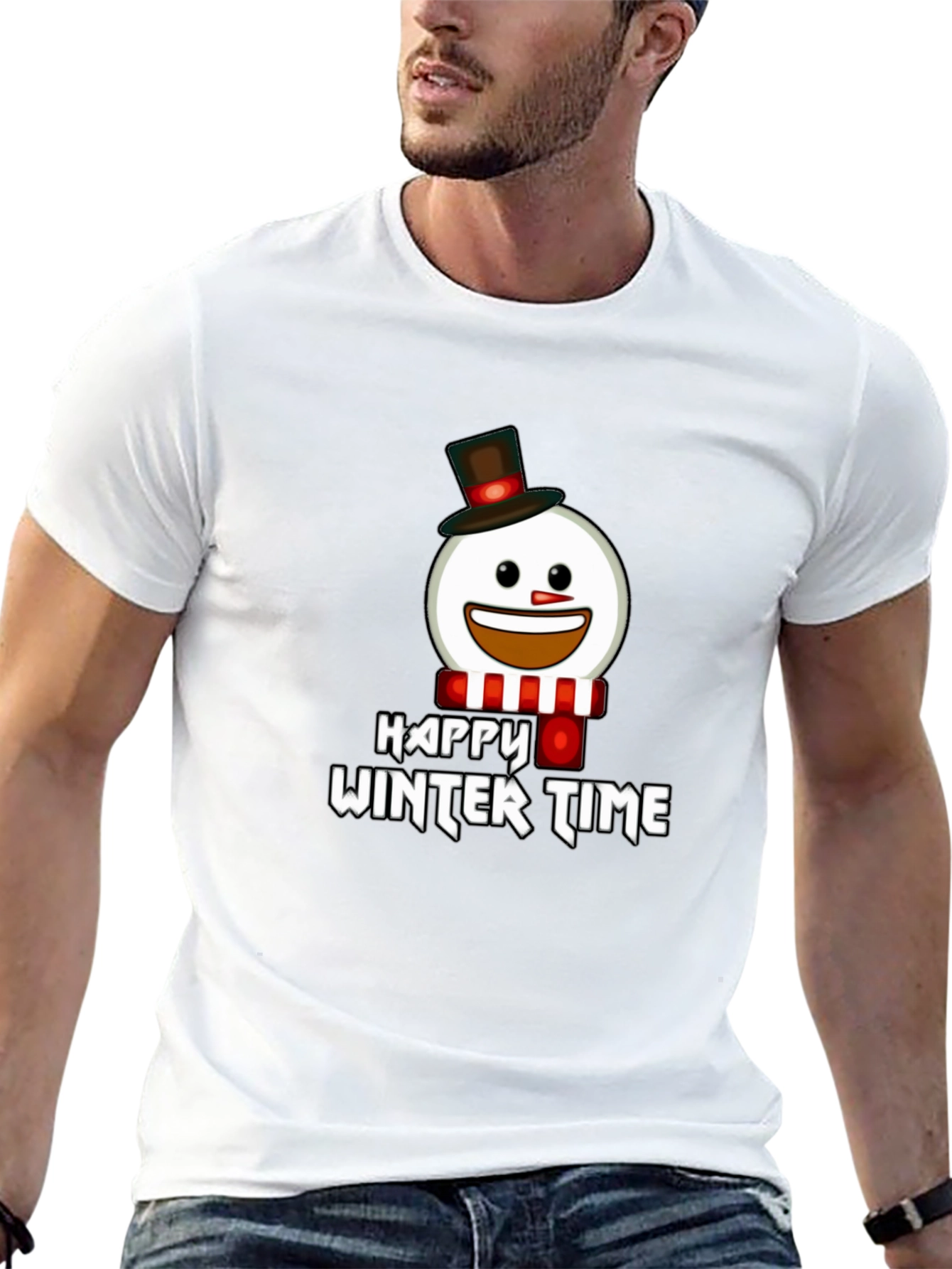 Happy Winter Time Snowman Graphic Tee