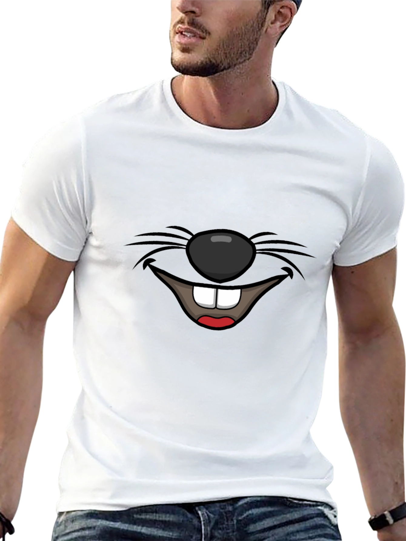 Cartoon Mouth Graphic Tee - Black