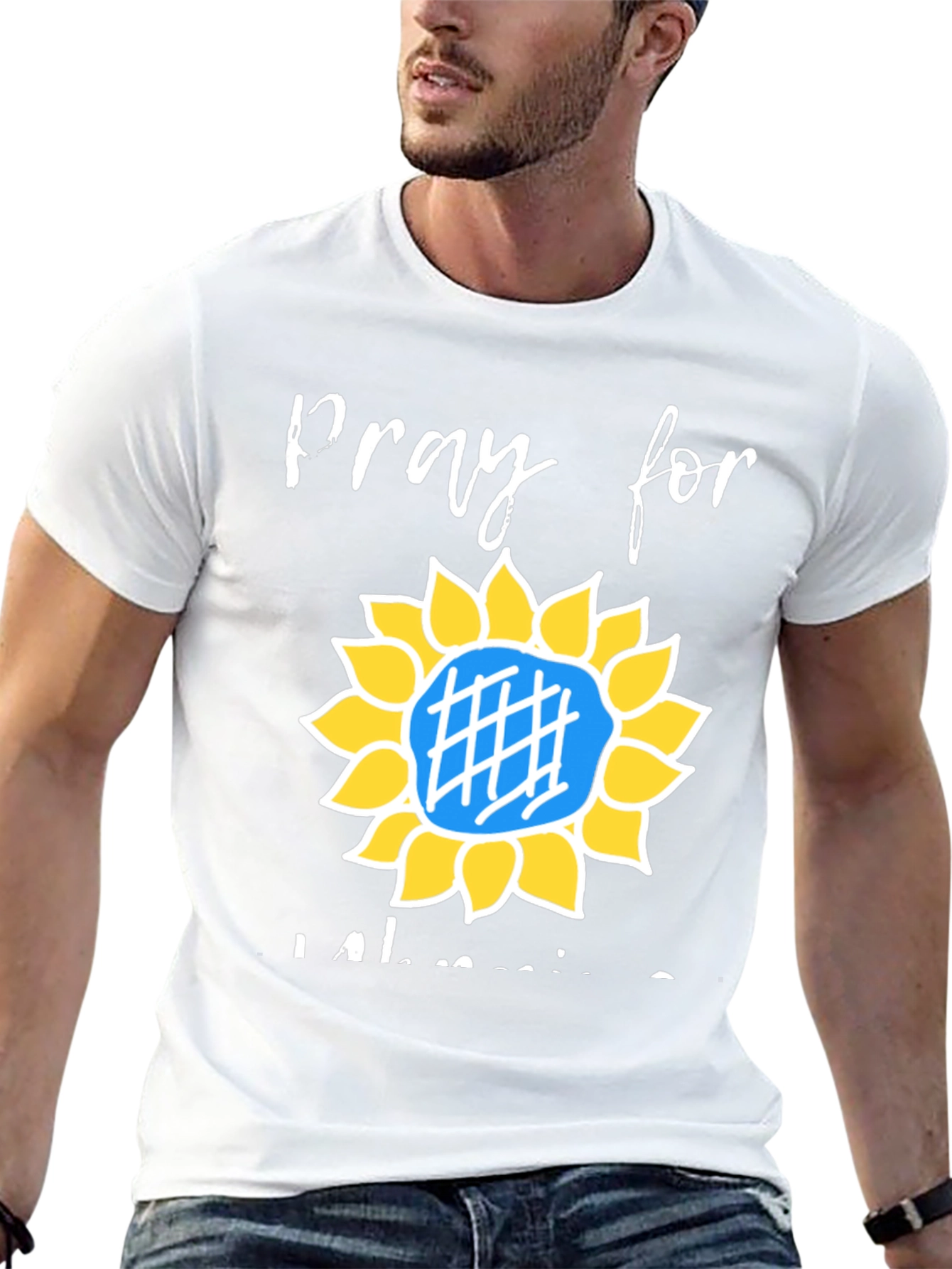 Pray for Ukraine Sunflower Graphic Tee