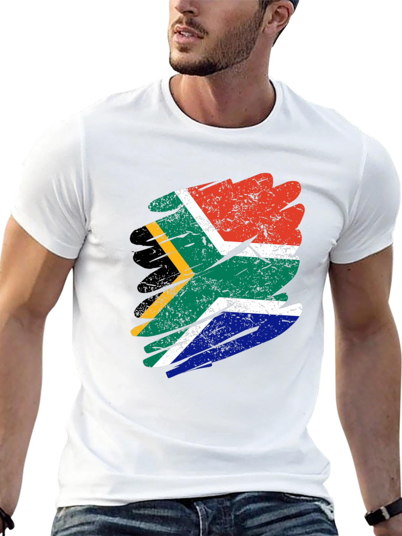 South African Flag T-Shirt - Distressed Design