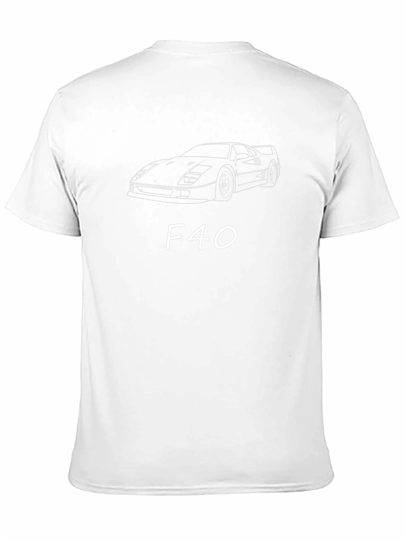 F40 Car Graphic Tee - Black Cotton T-Shirt