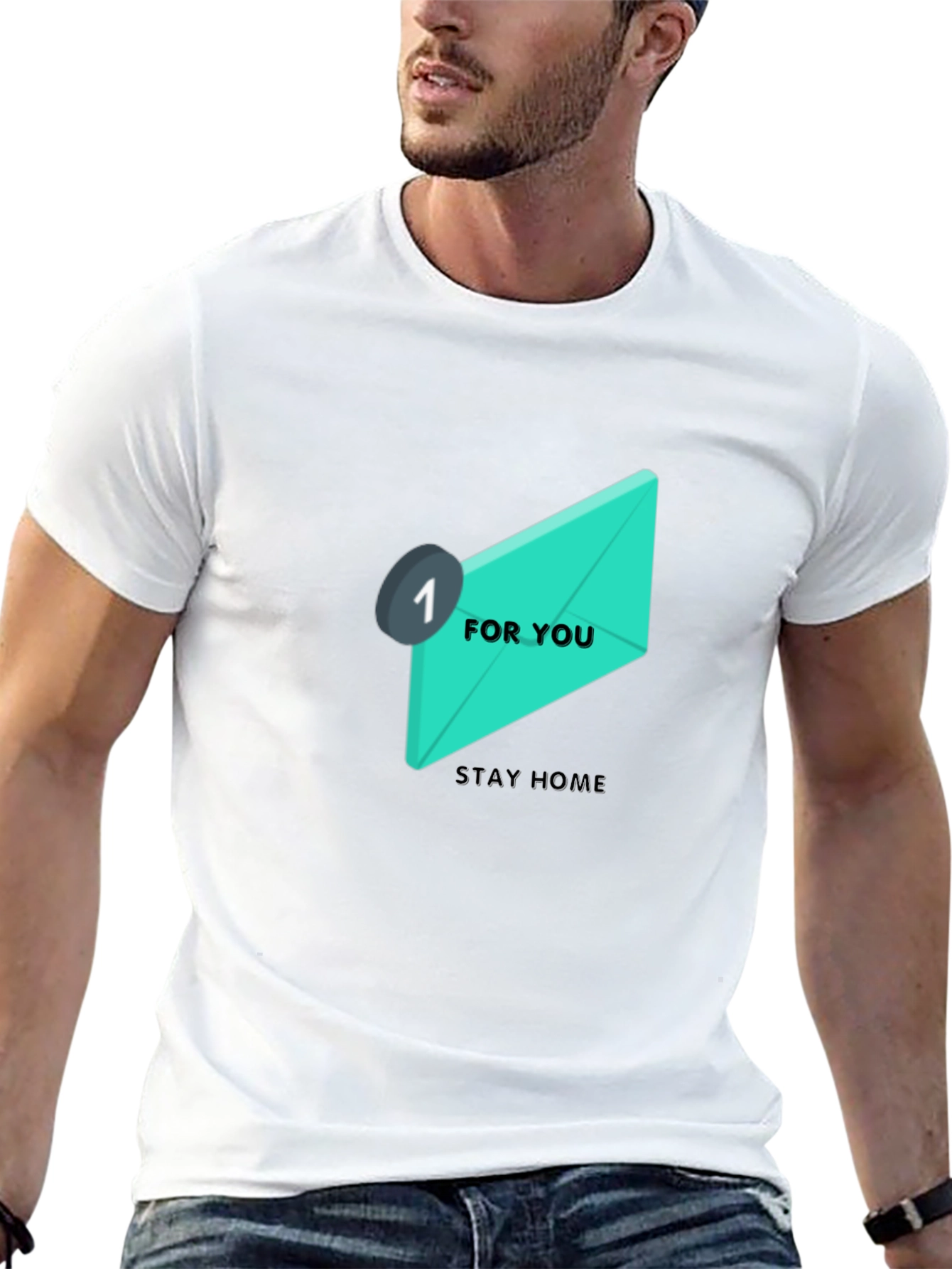 Stay Home Email Graphic Tee - Black