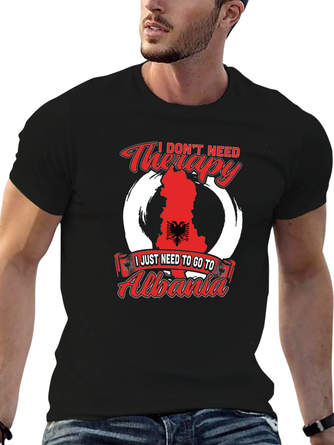 Albania Therapy T-Shirt - Novelty Graphic Tee