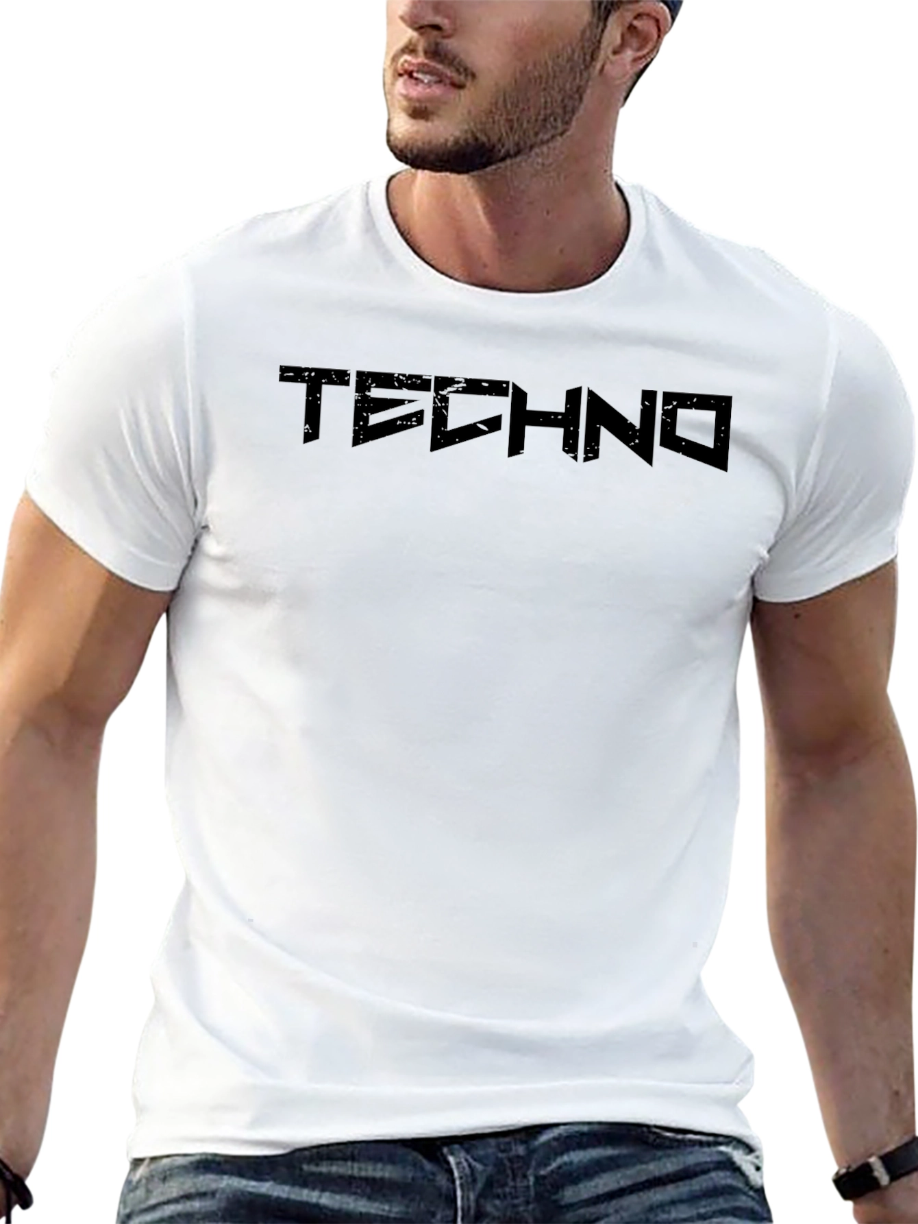Techno Graphic Black T-Shirt - Minimalist Design