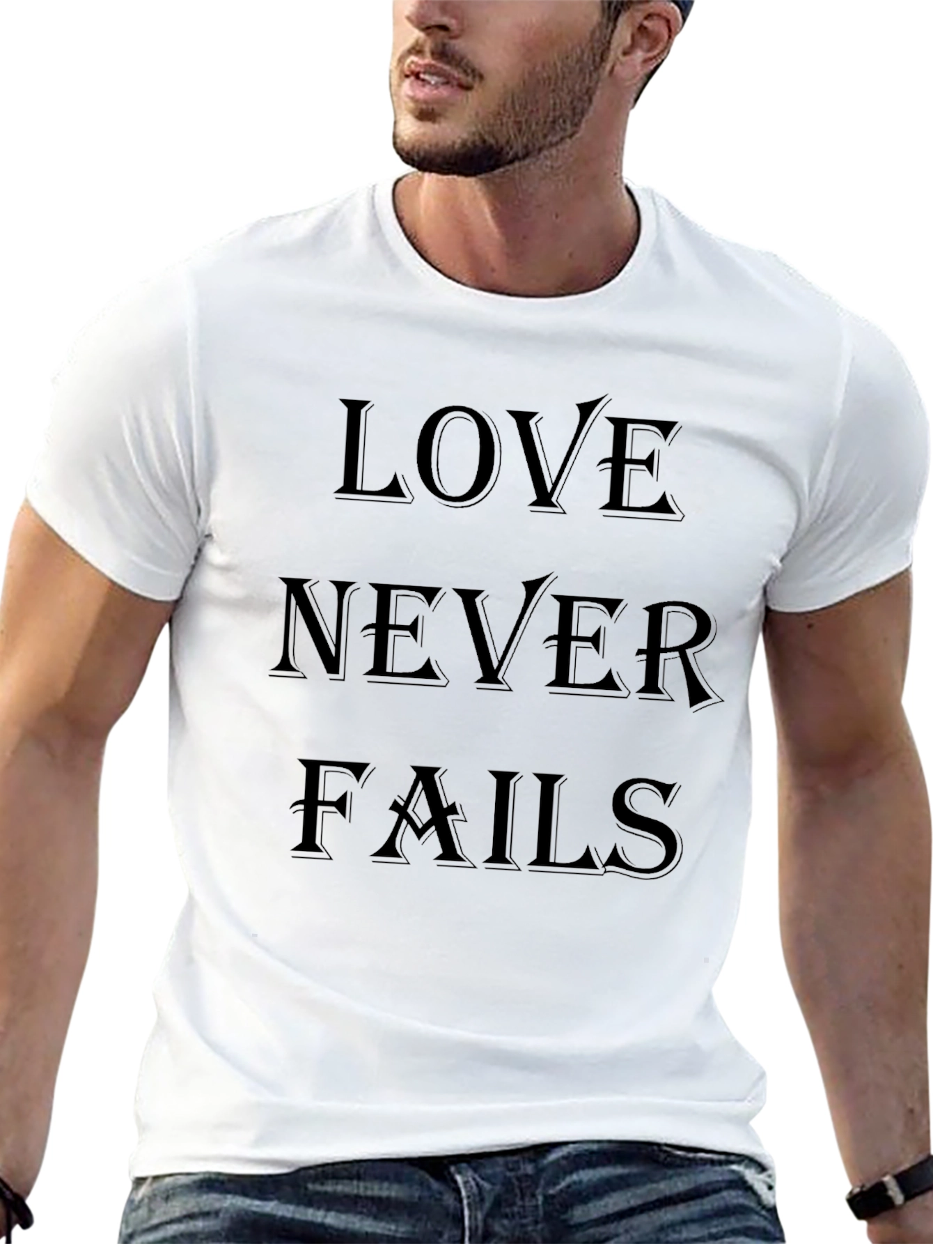 Love Never Fails Graphic Tee - Black