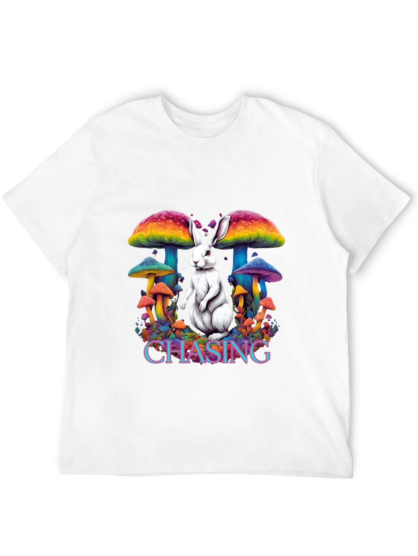 Psychedelic Rabbit Chasing Mushroom T-Shirt