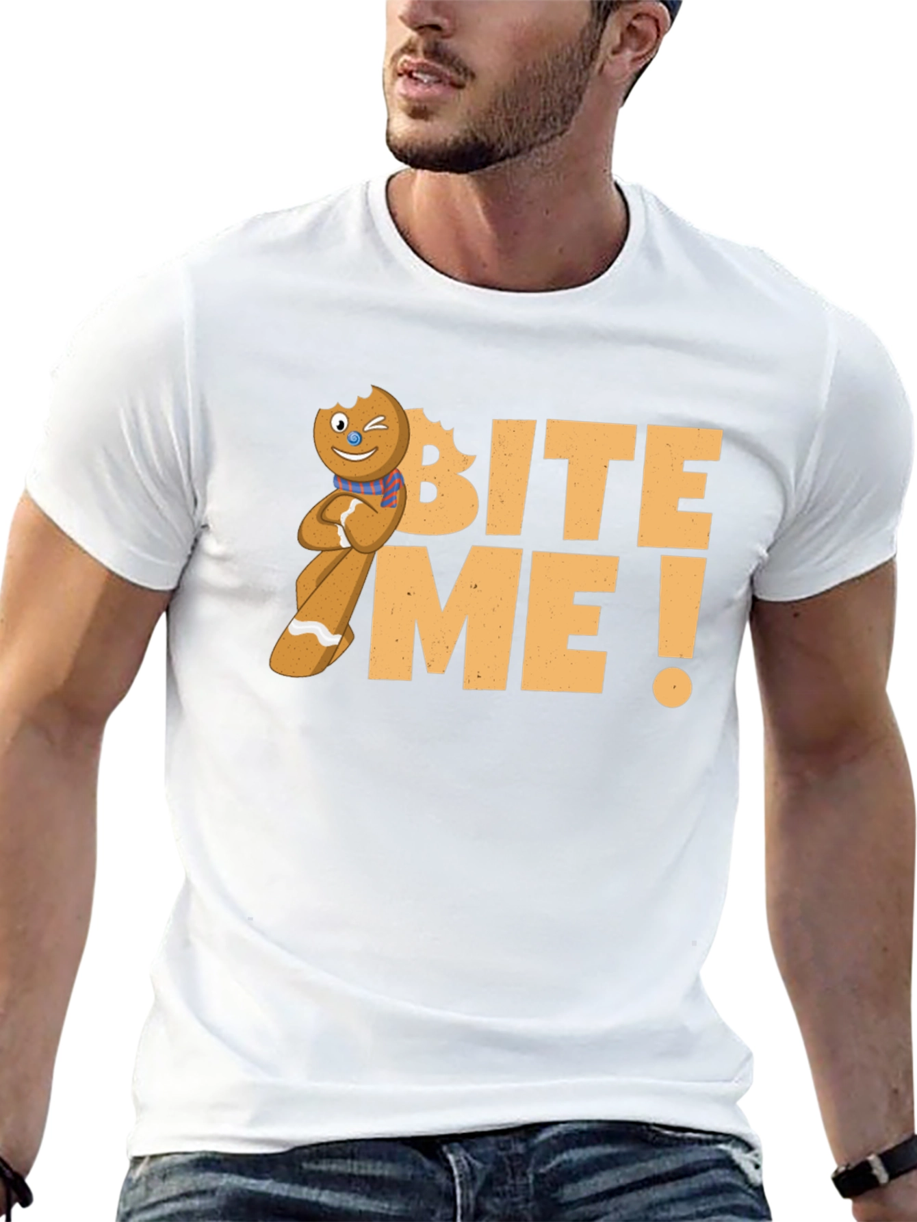 Bite Me! Gingerbread Man Graphic T-Shirt