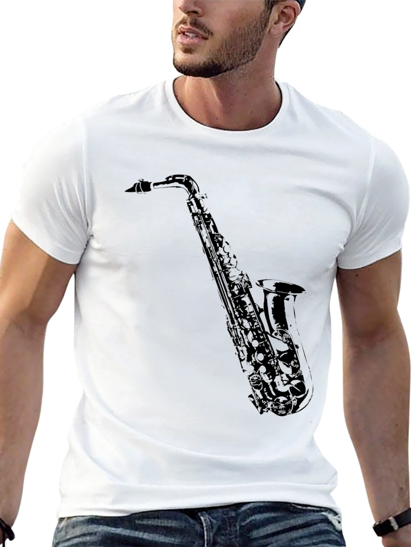 Saxophone Graphic Tee - Music Lover T-Shirt