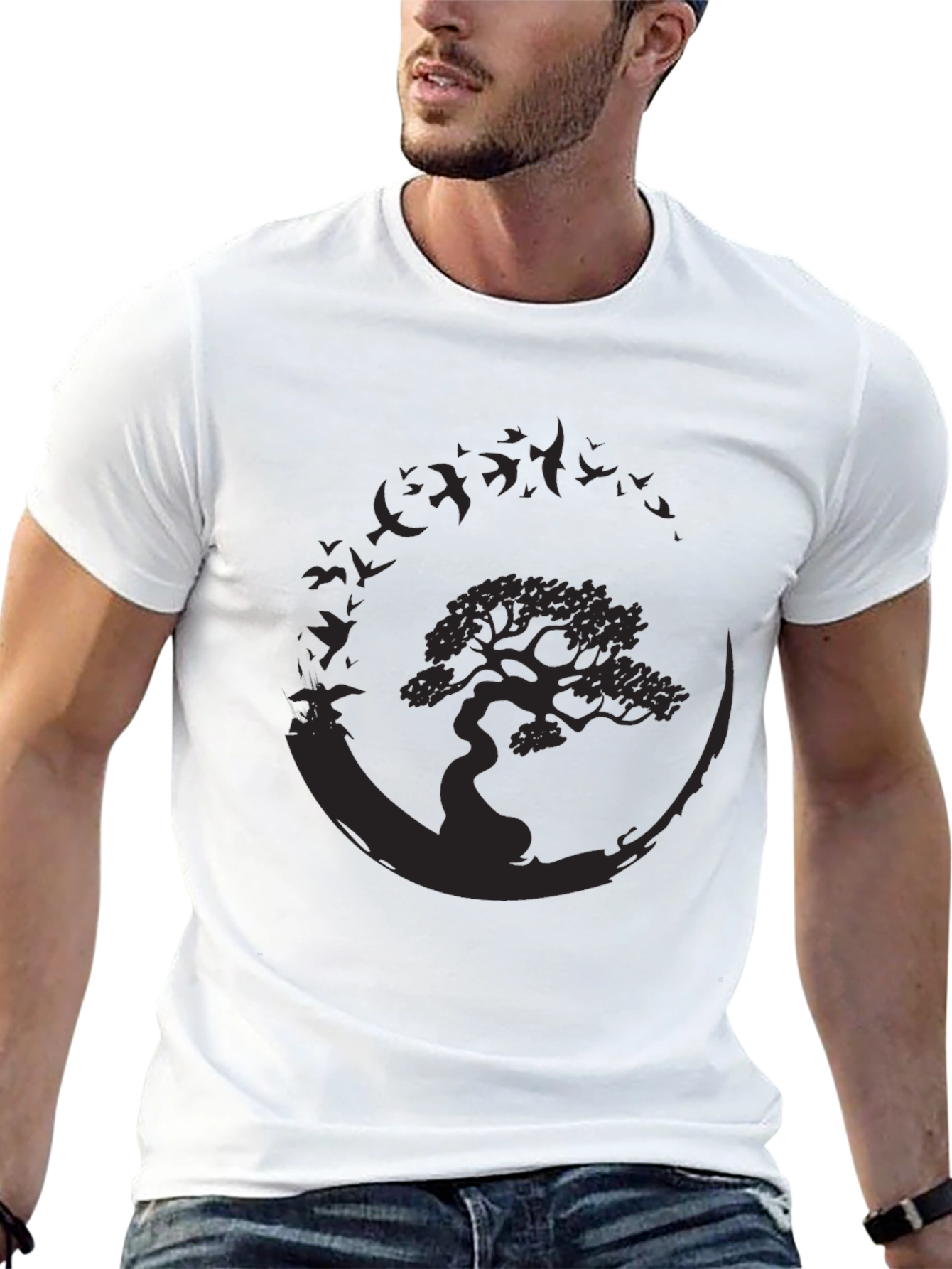 Bonsai Tree Graphic T-Shirt - Nature Inspired Design