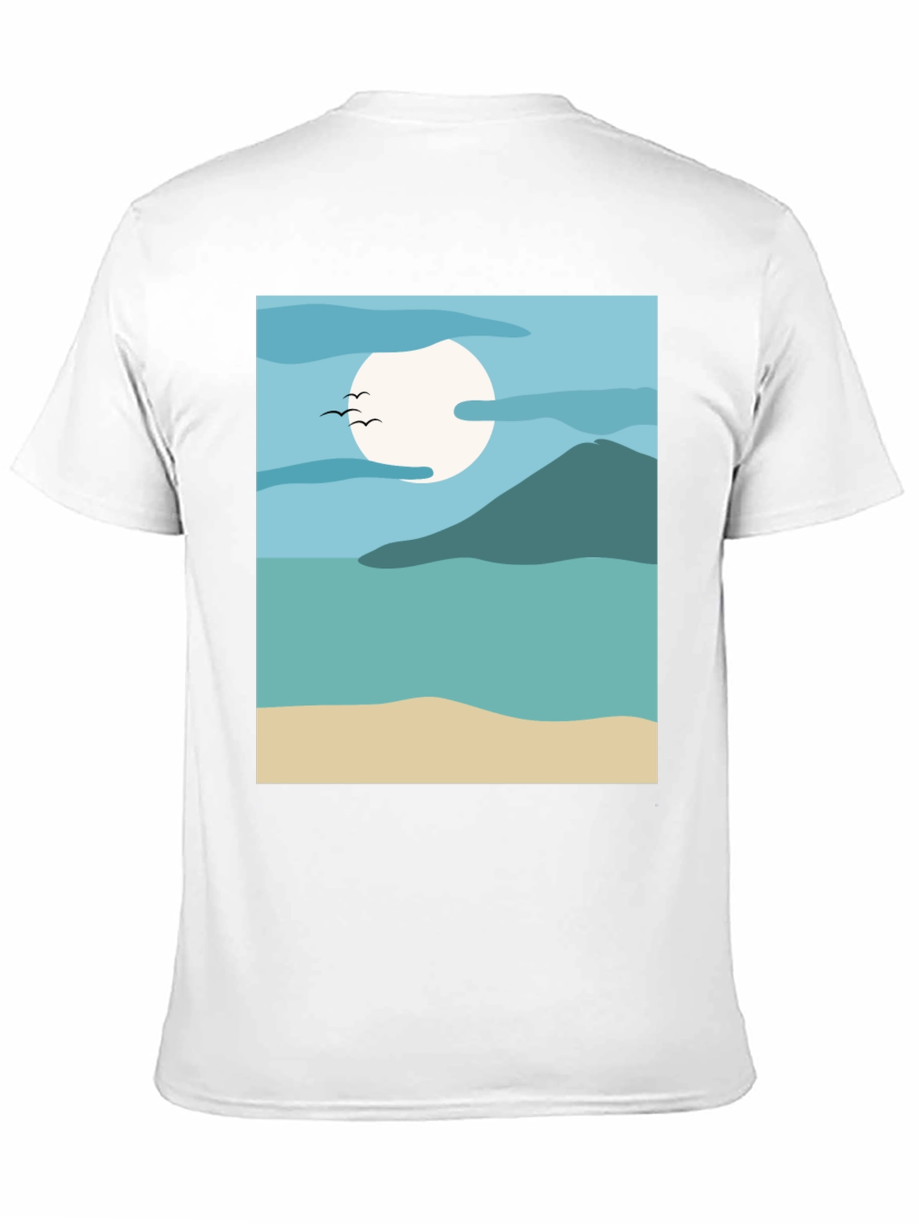 Abstract Seascape Graphic Tee - Modern Design