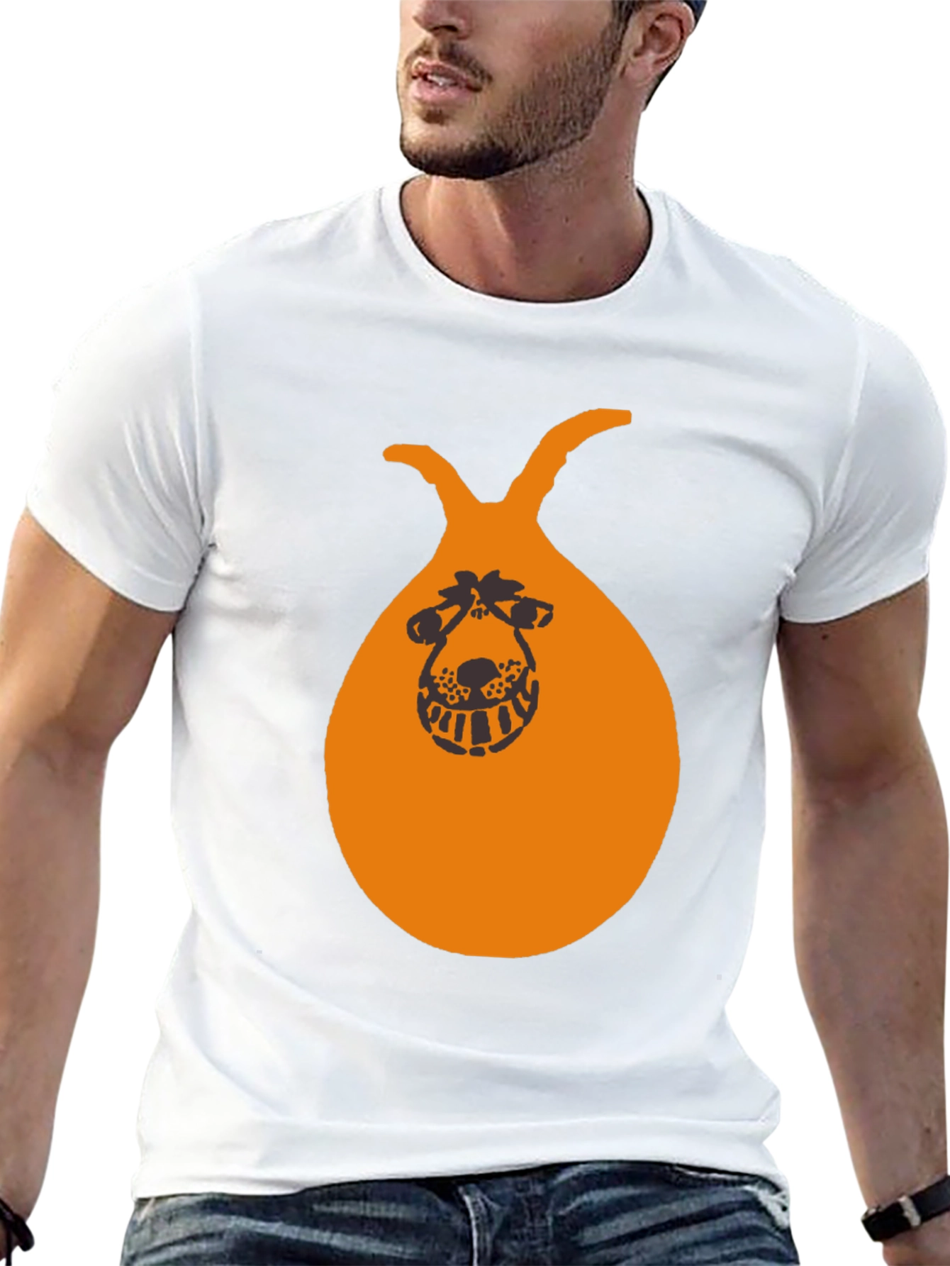 Funny Hopper Ball Graphic Tee - Black Cotton T-Shirt